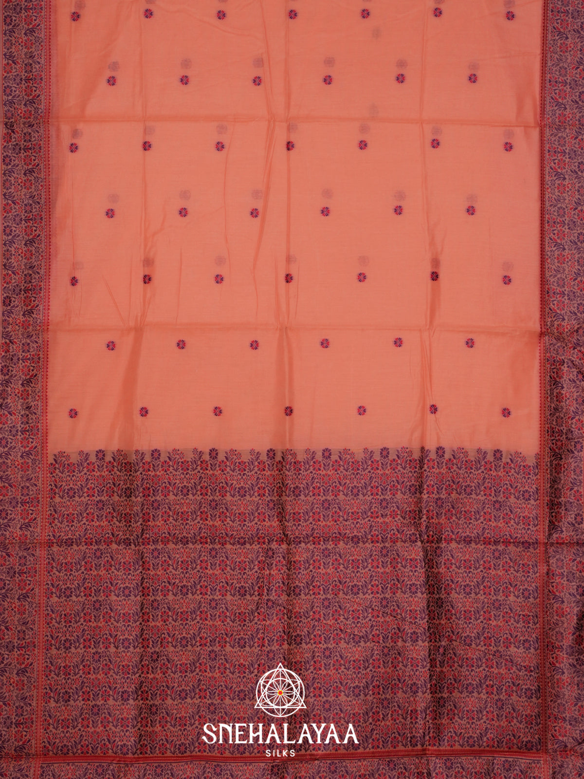 Peach Munga Cotton Saree