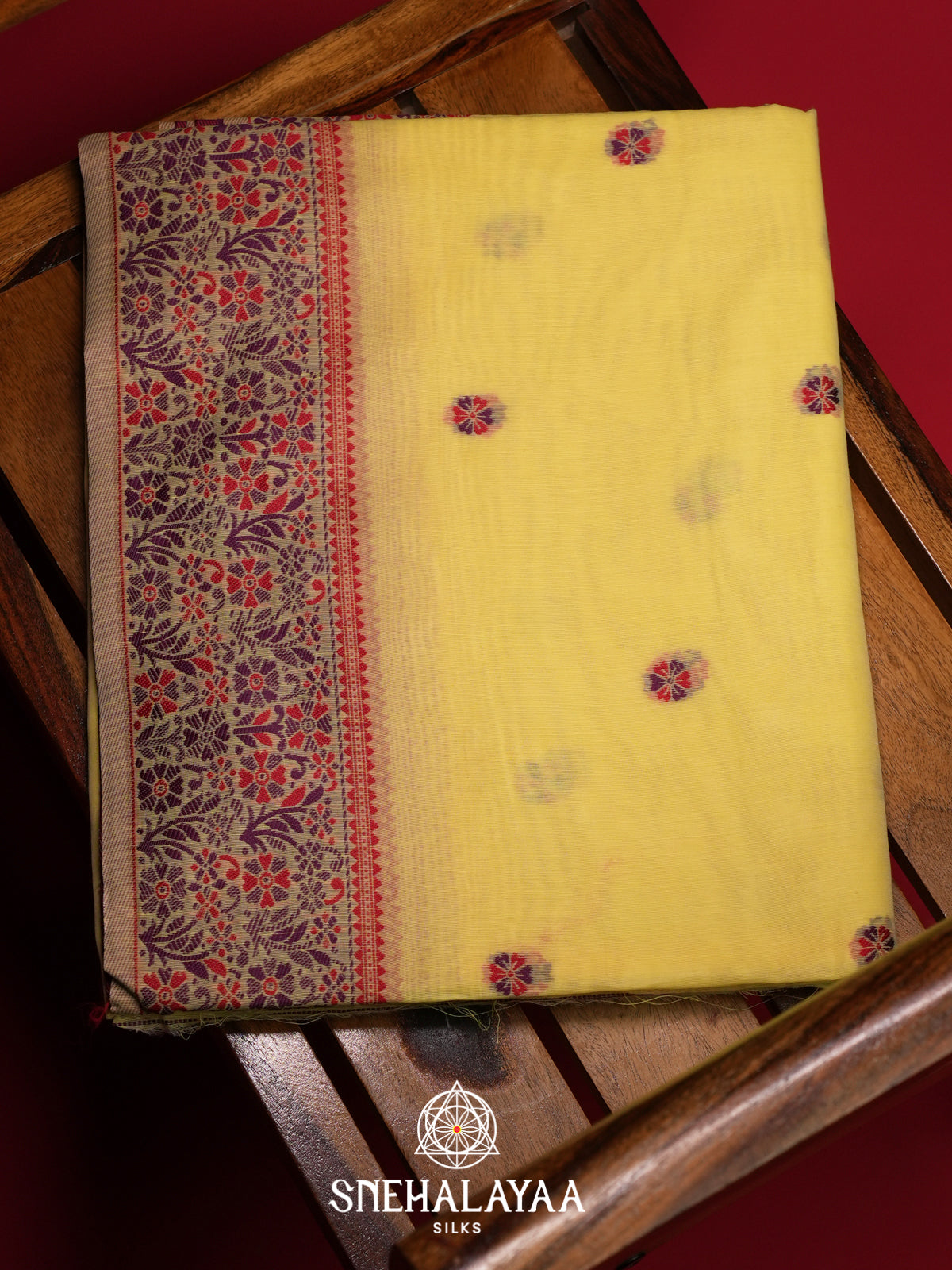 Yellow Munga Cotton Saree