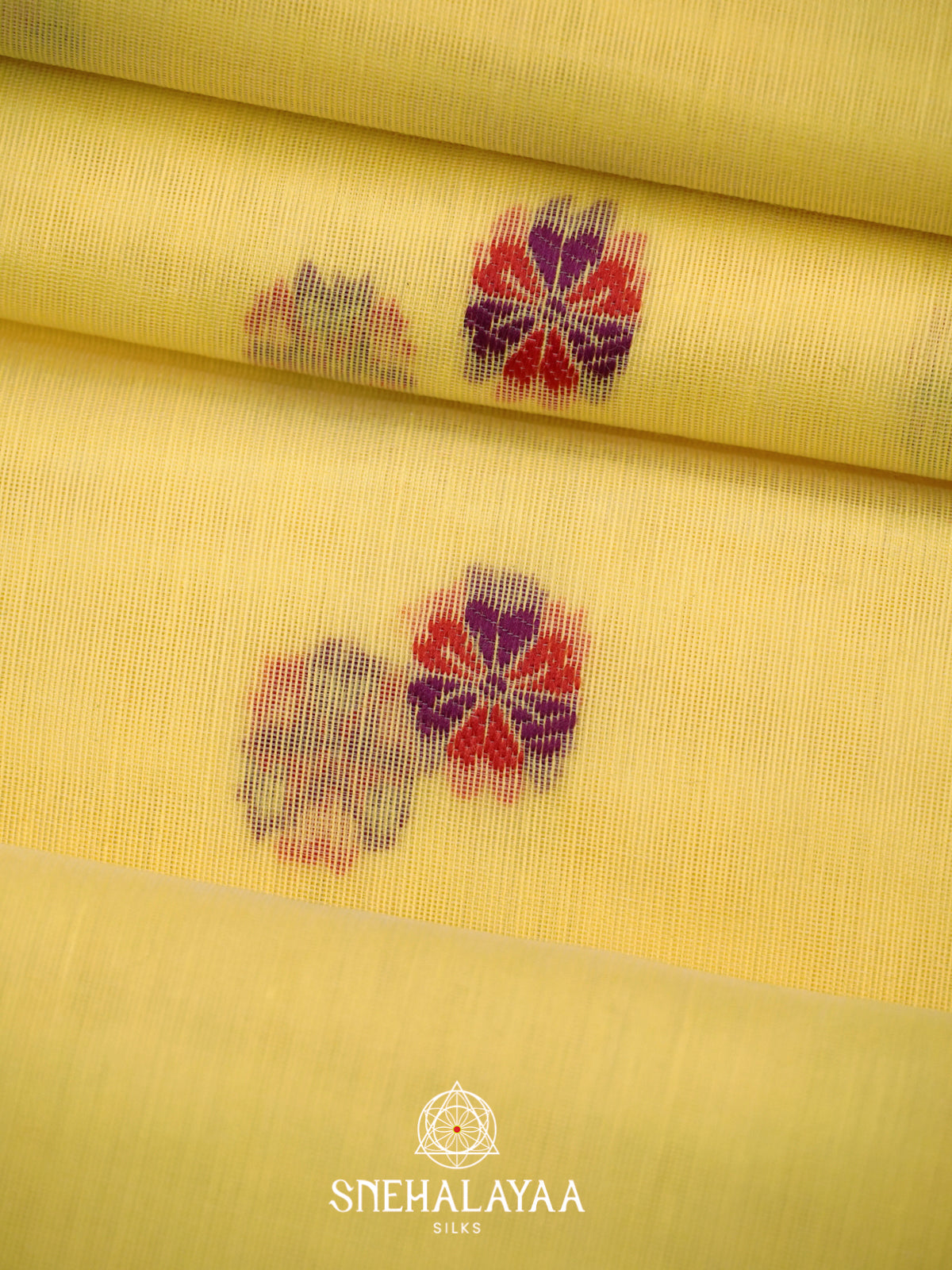 Yellow Munga Cotton Saree