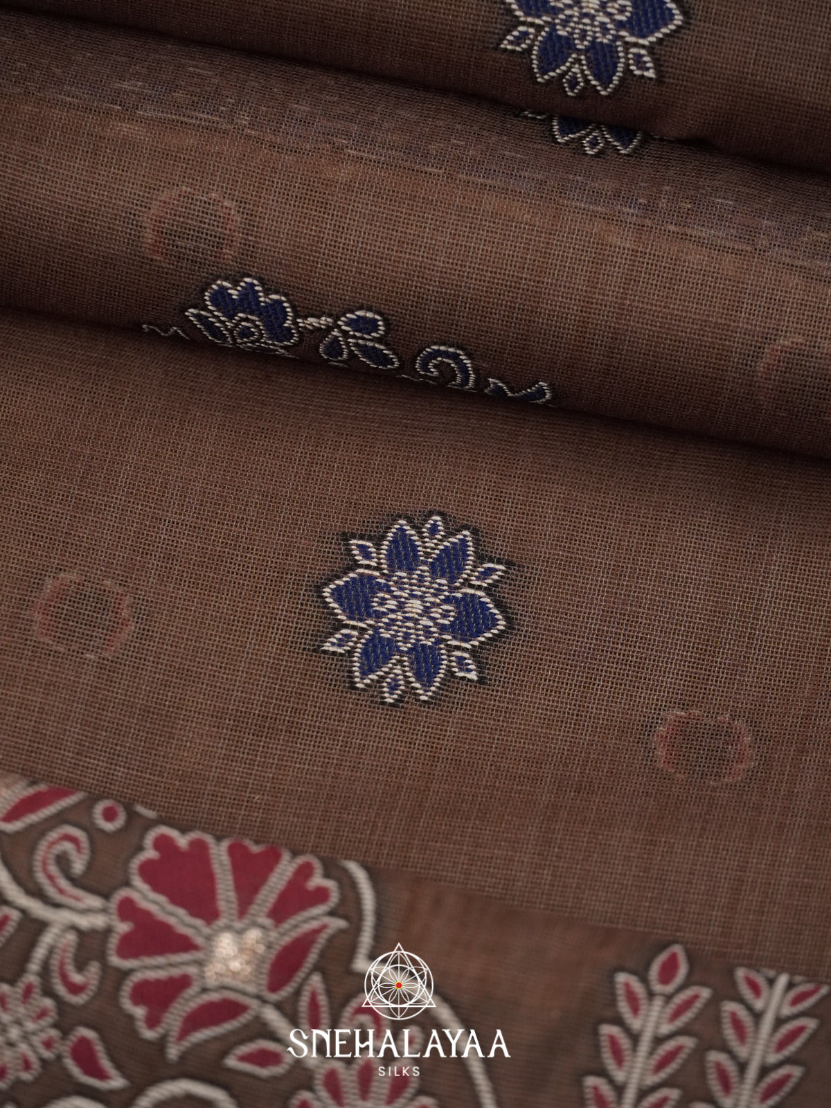 Brown Munga Cotton Saree