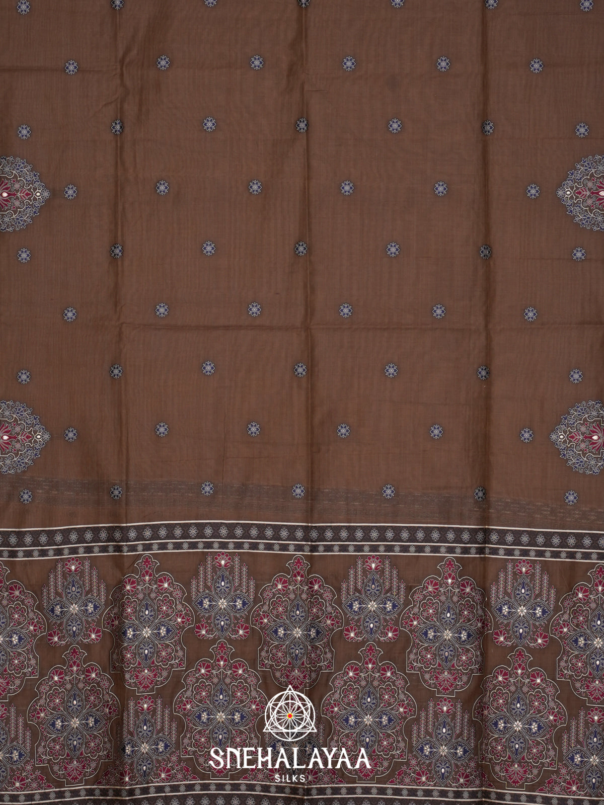 Brown Munga Cotton Saree