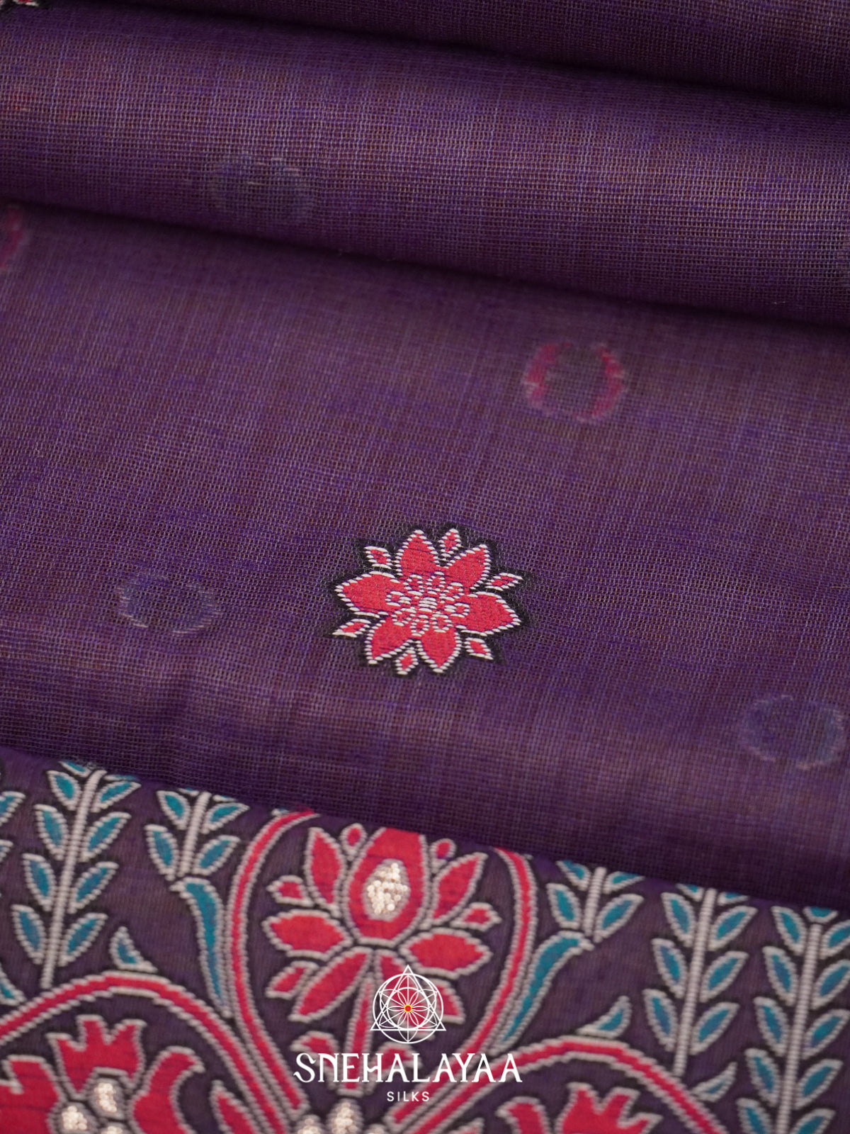 Purple Munga Cotton Saree