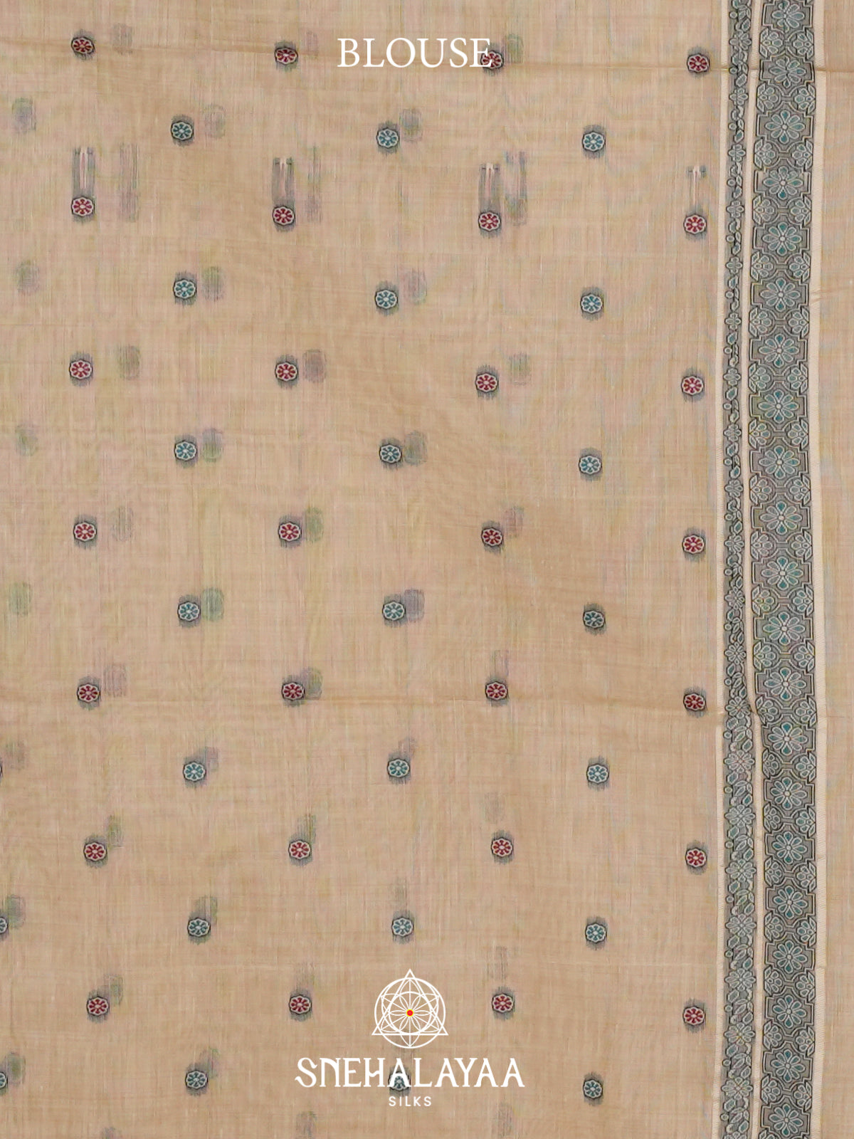 Cream Munga Cotton Saree