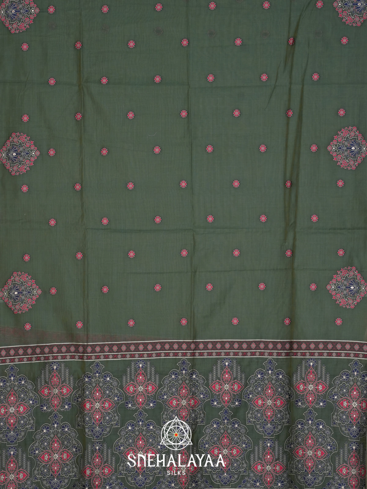 Sage Green Munga Cotton Saree