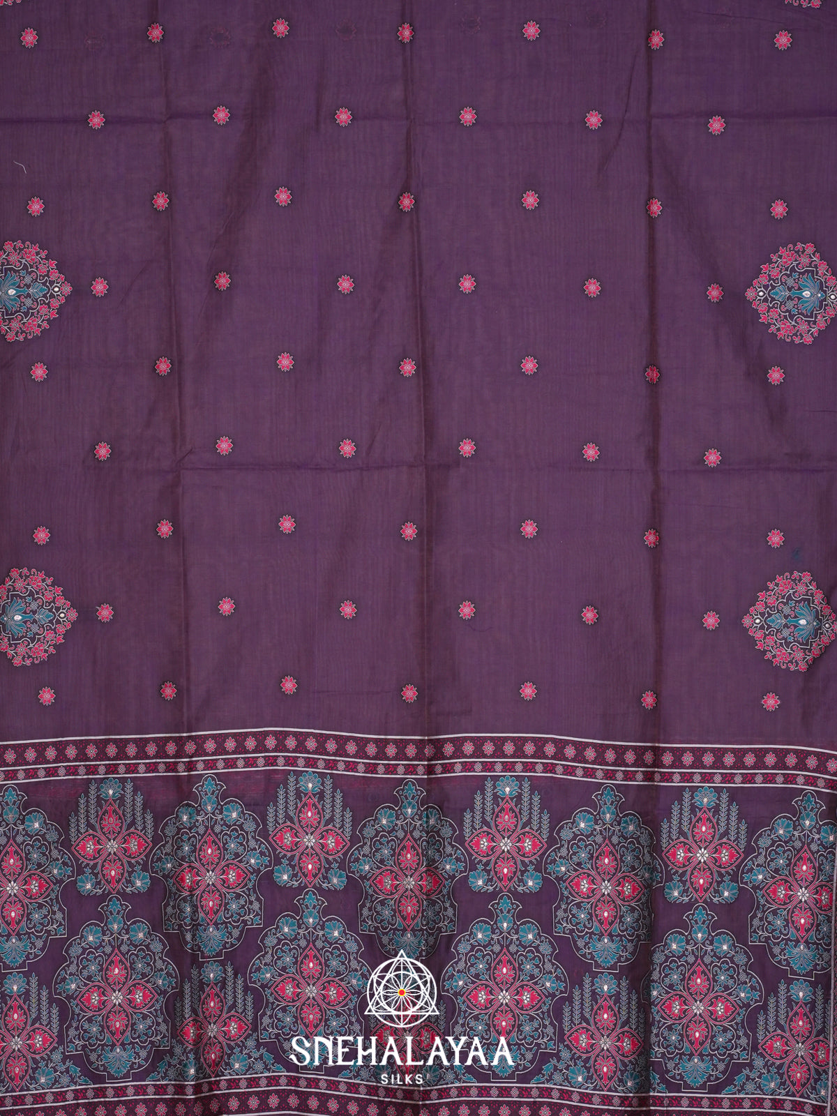 Purple Munga Cotton Saree