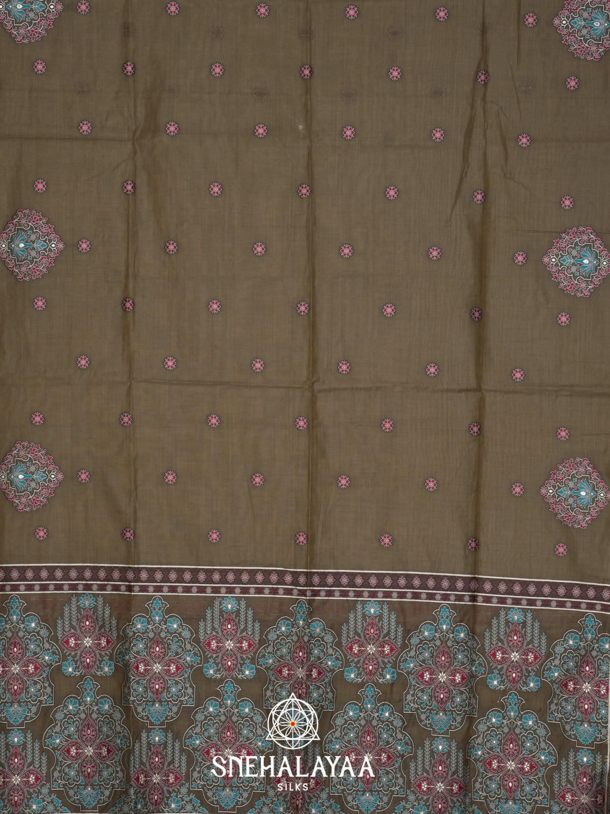 Brown Munga Cotton Saree