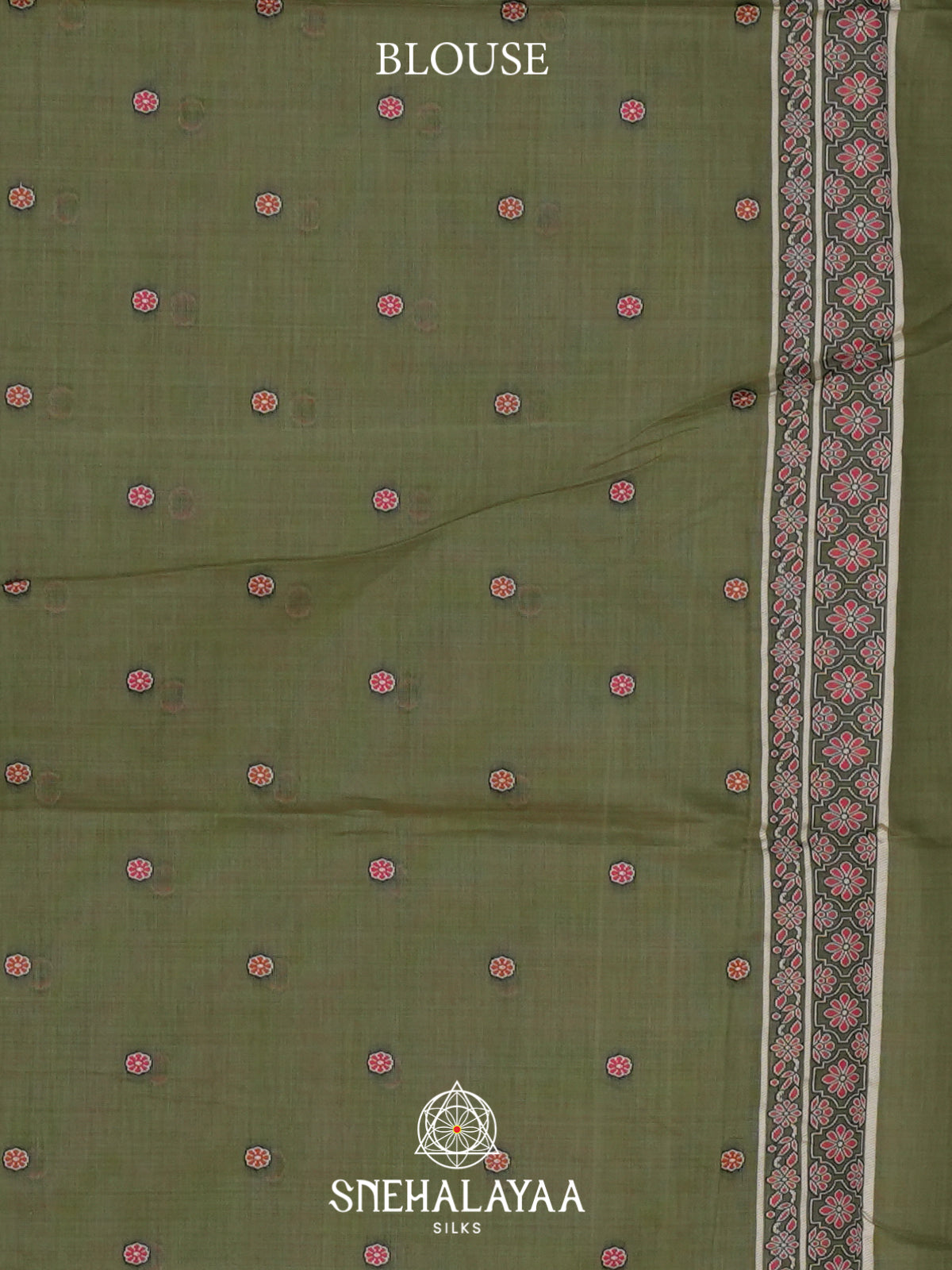 Olive Green Munga Cotton Saree