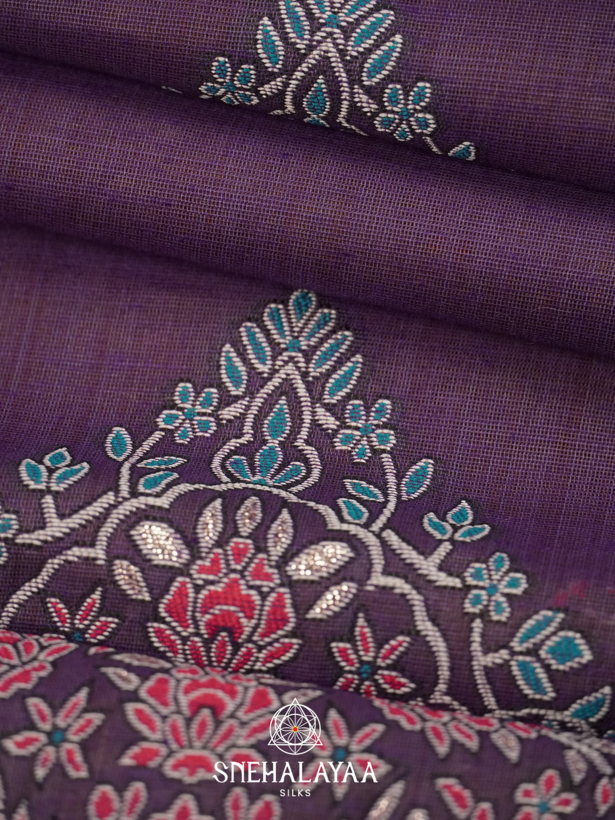 Purple Munga Cotton Saree