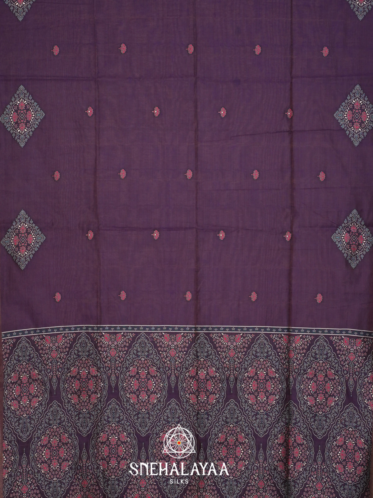 Purple Munga Cotton Saree