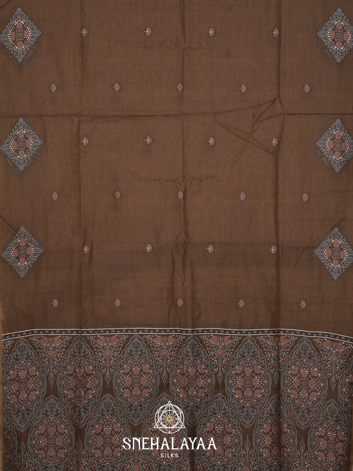 Brown Munga Cotton Saree
