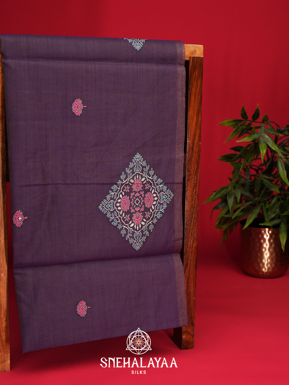 Purple Munga Cotton Saree