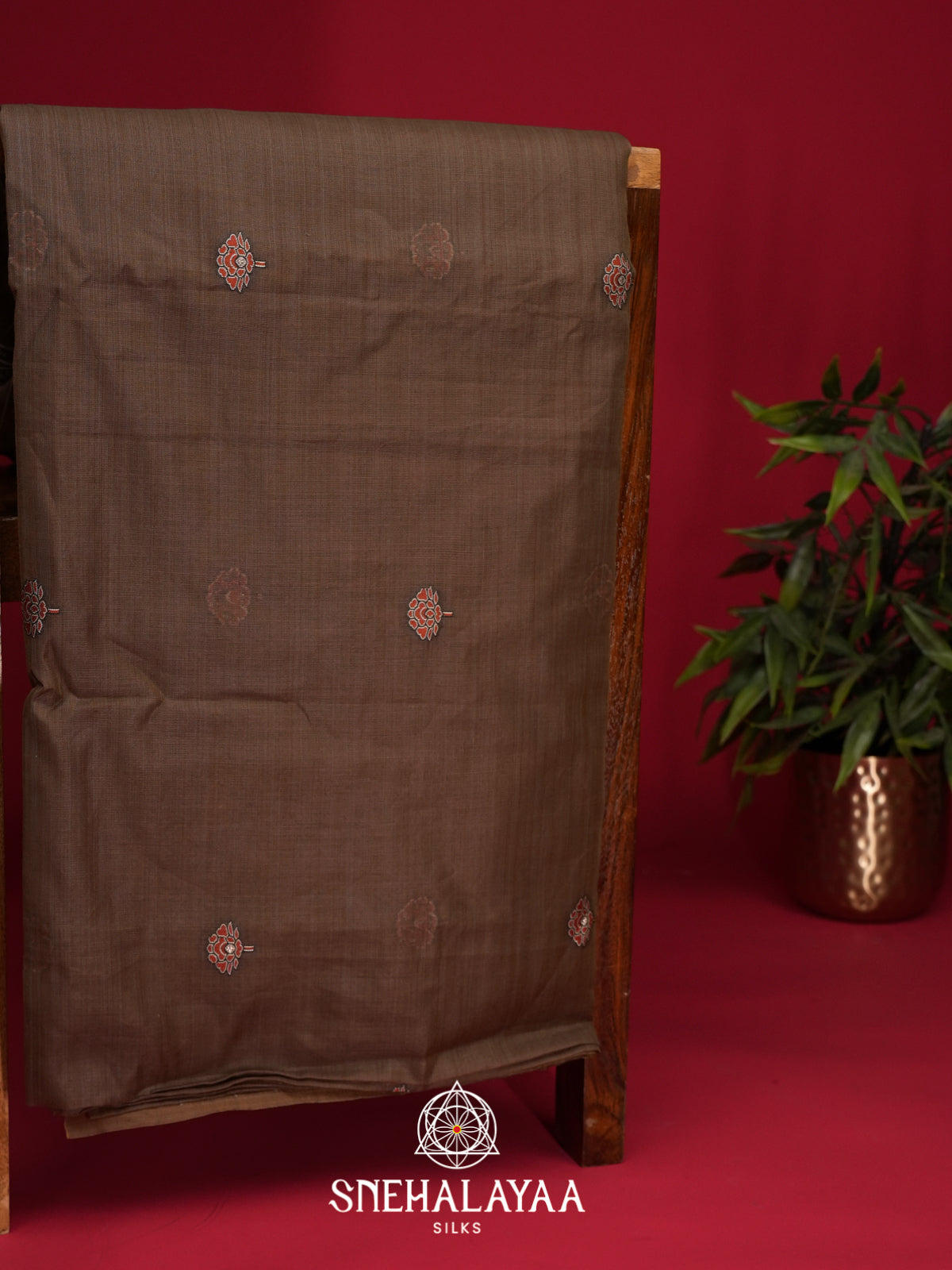 Brown Munga Cotton Saree