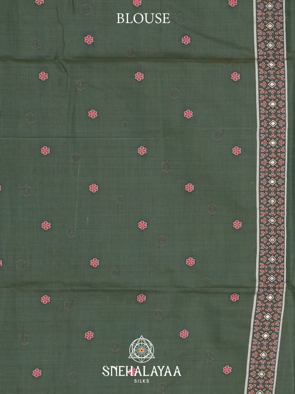 Charcoal Green Munga Cotton Saree