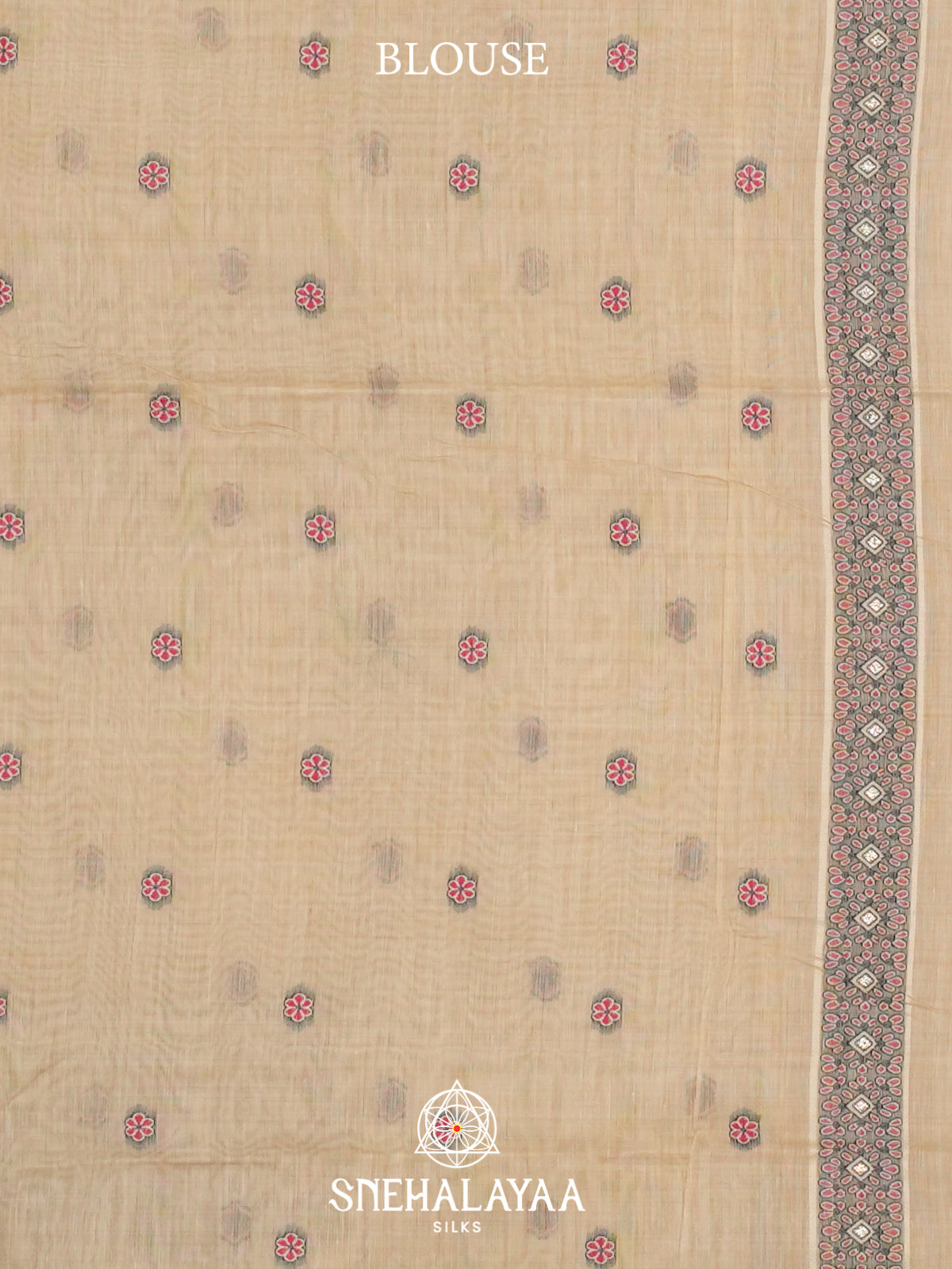 Cream Munga Cotton Saree