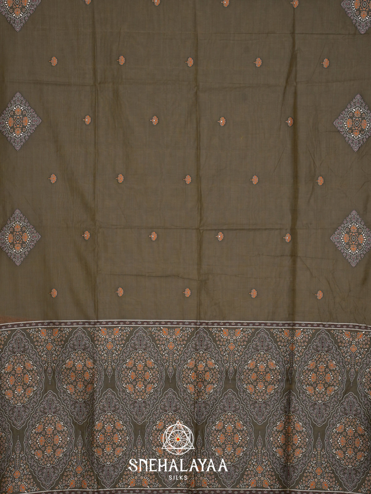 Taupe Munga Cotton Saree