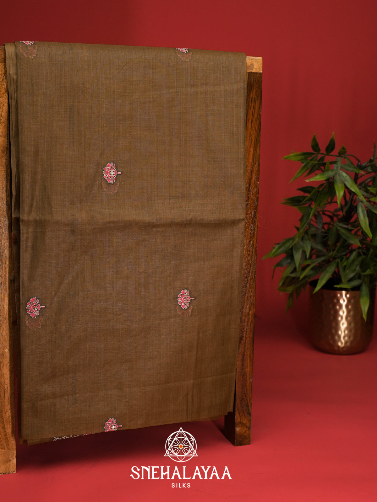 Brown Munga Cotton Saree