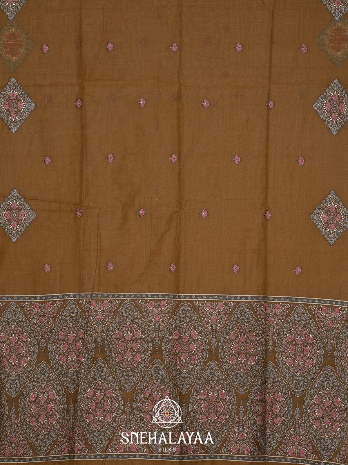 Brown Munga Cotton Saree