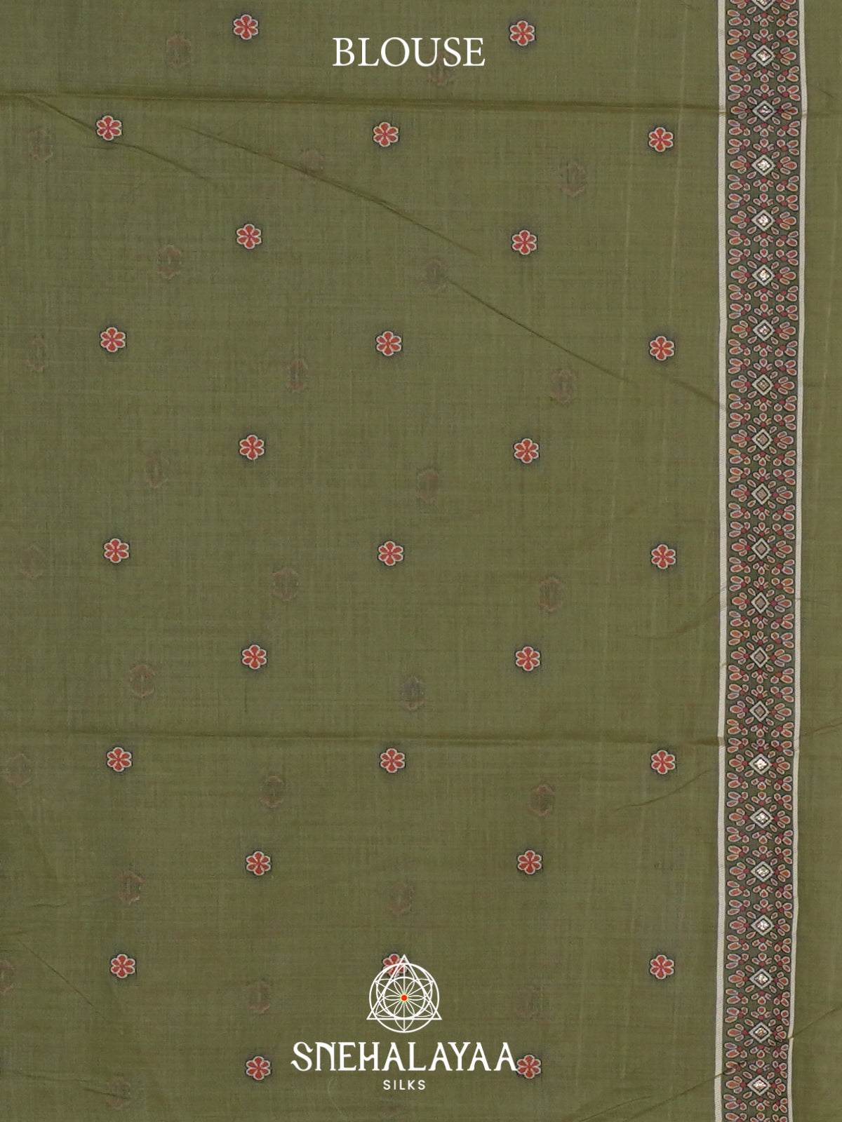 Olive Green Munga Cotton Saree