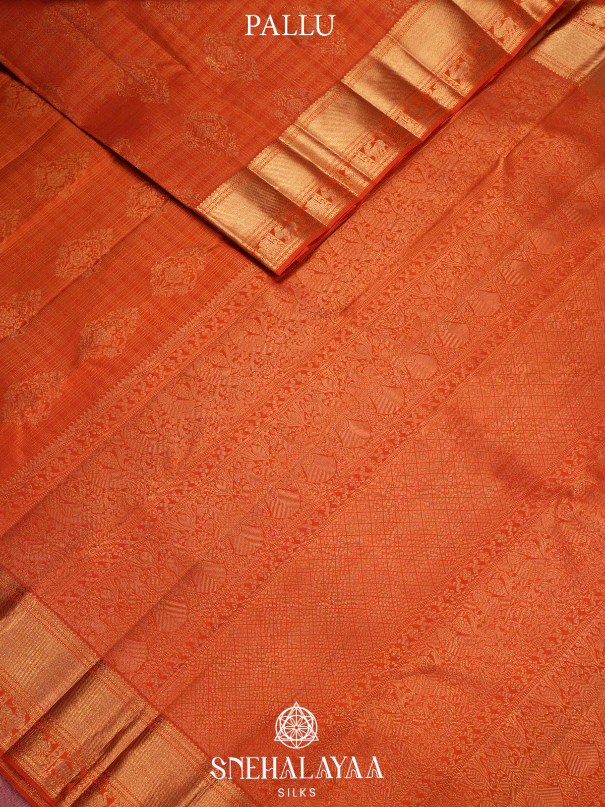 Orange Vairavoosi Kanjivaram Silk Saree