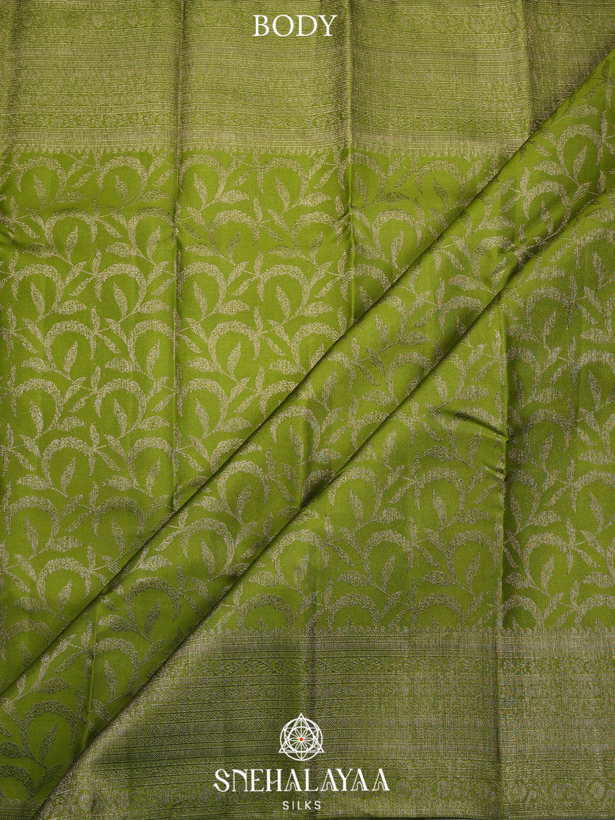 Lime Green Kanjivaram Silk Saree