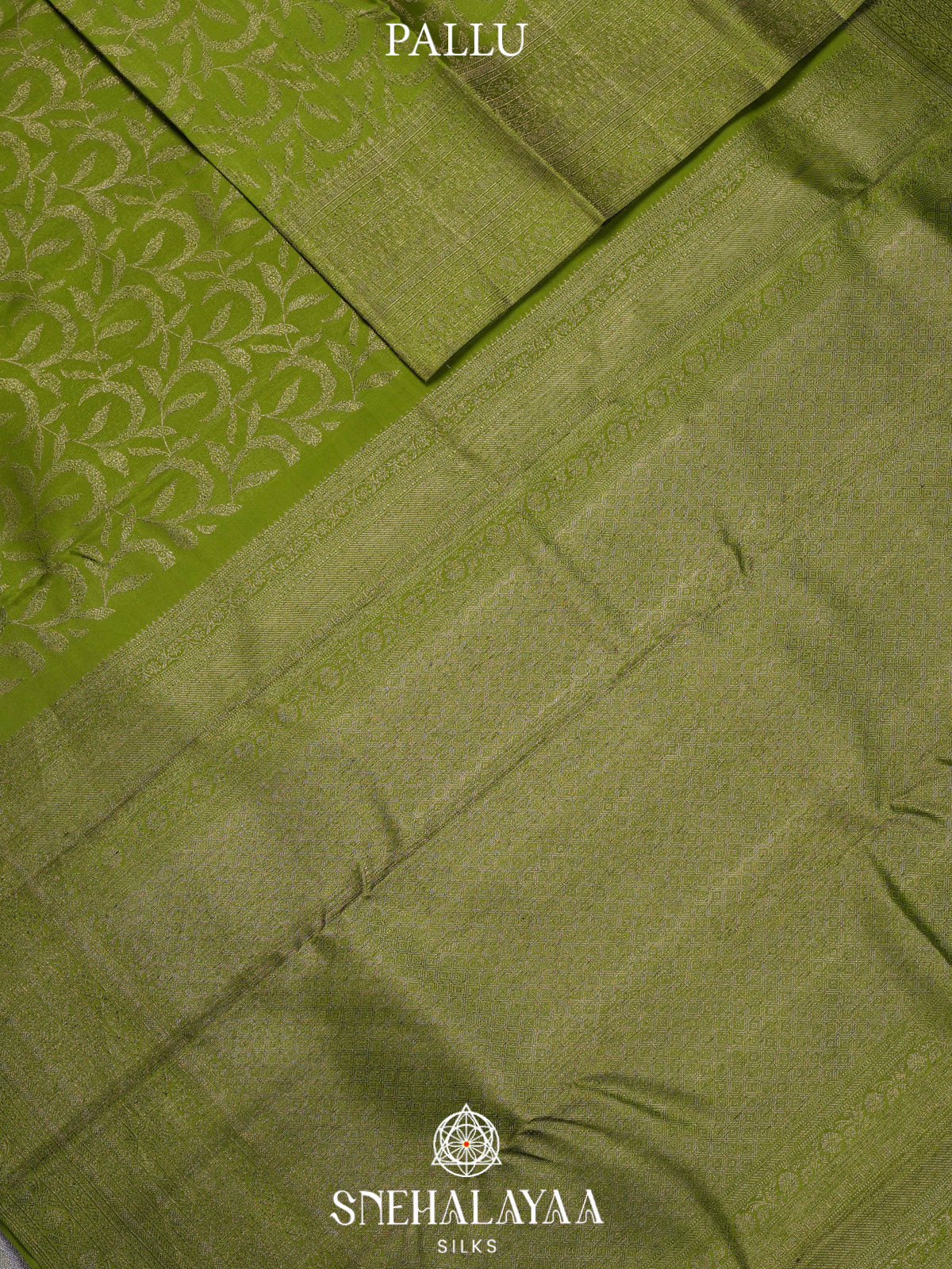Lime Green Kanjivaram Silk Saree