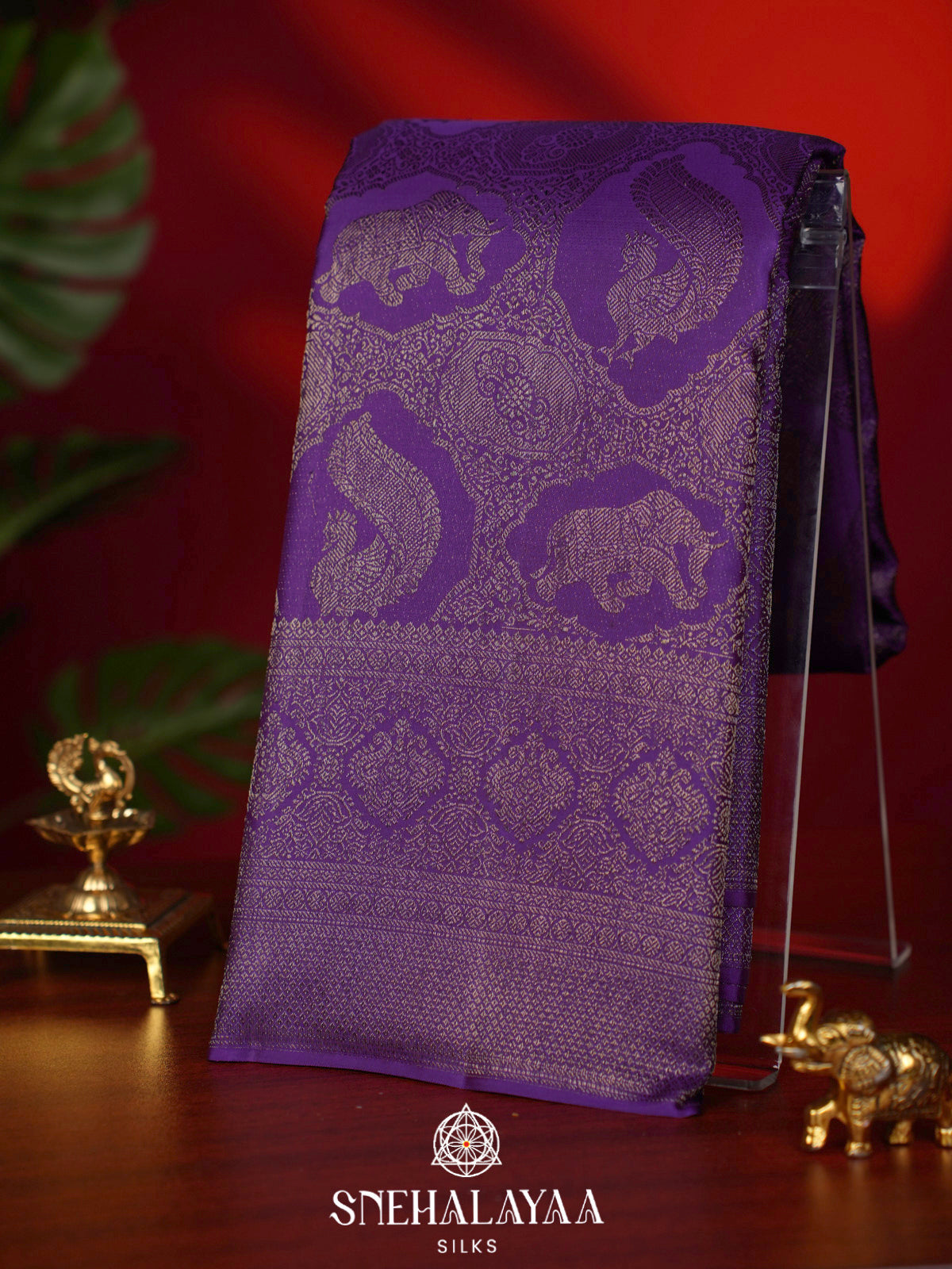 Violet Kanjivaram Silk Saree