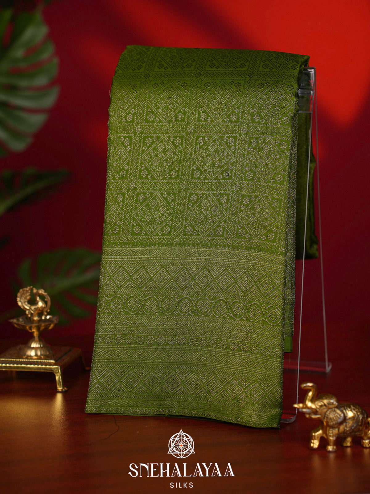 Emerald Green Kanjivaram Silk Saree