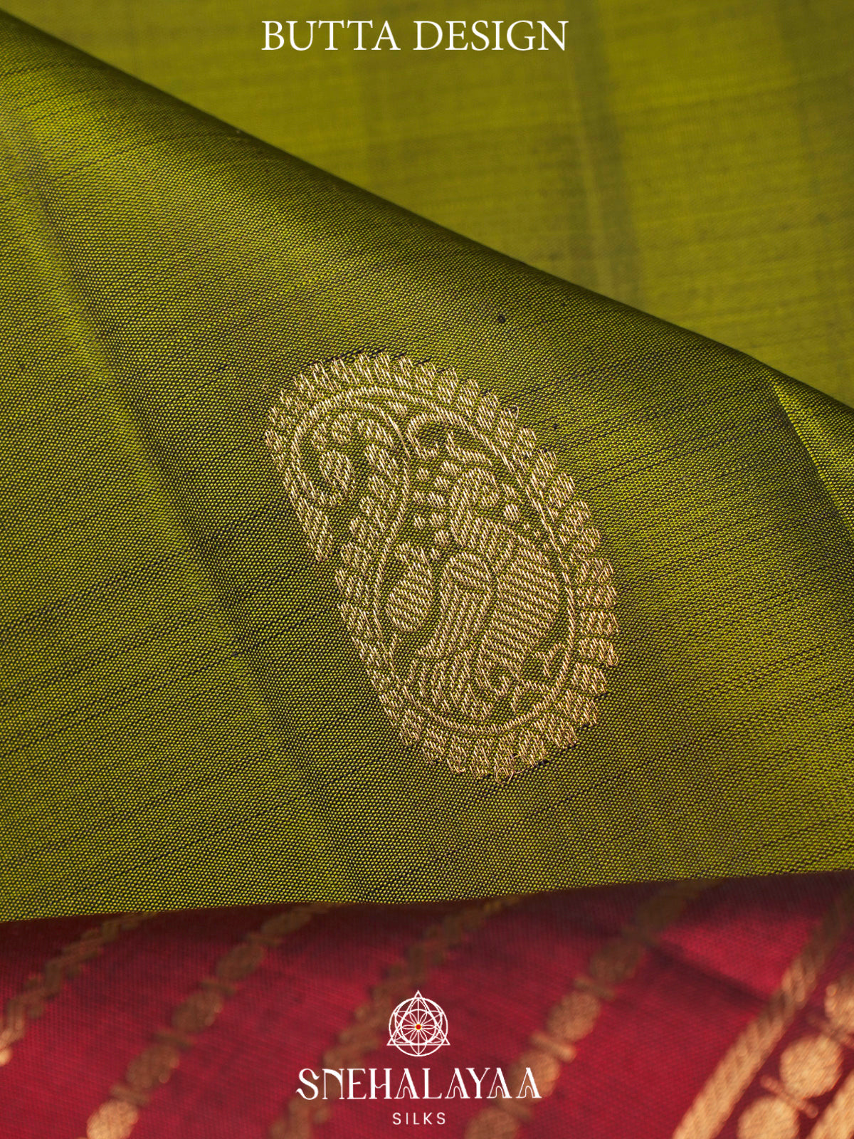 Olive Green Kanjivaram Silk Saree