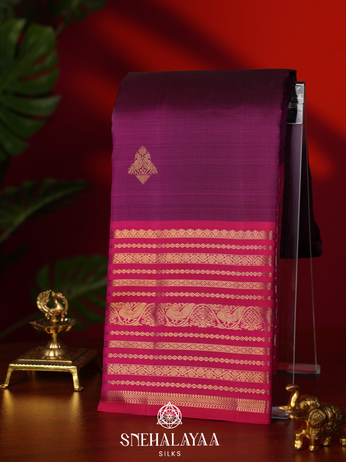 Magenta Pink Kanjivaram Silk Saree