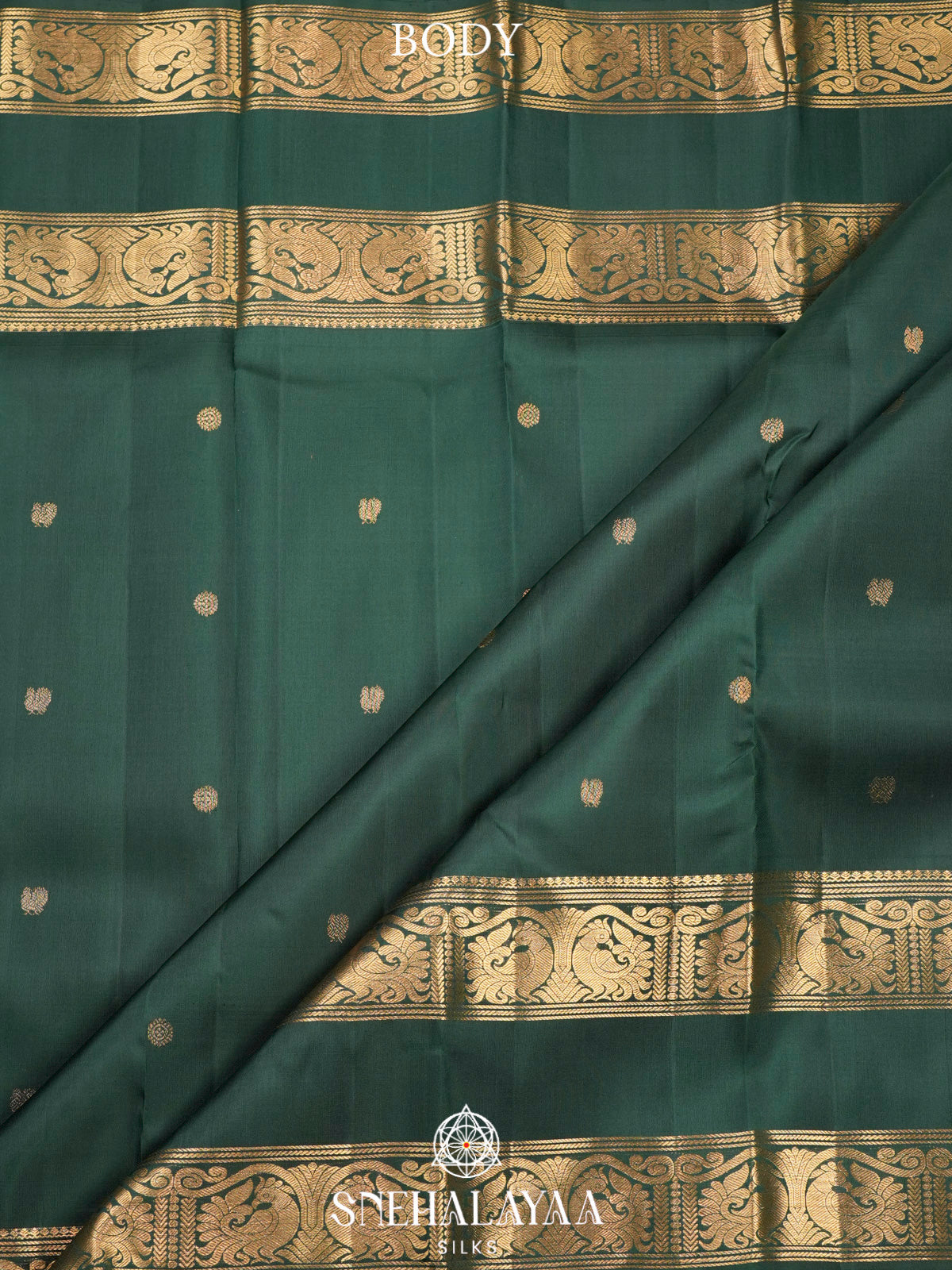 Forest Green Kanjivaram Silk Saree