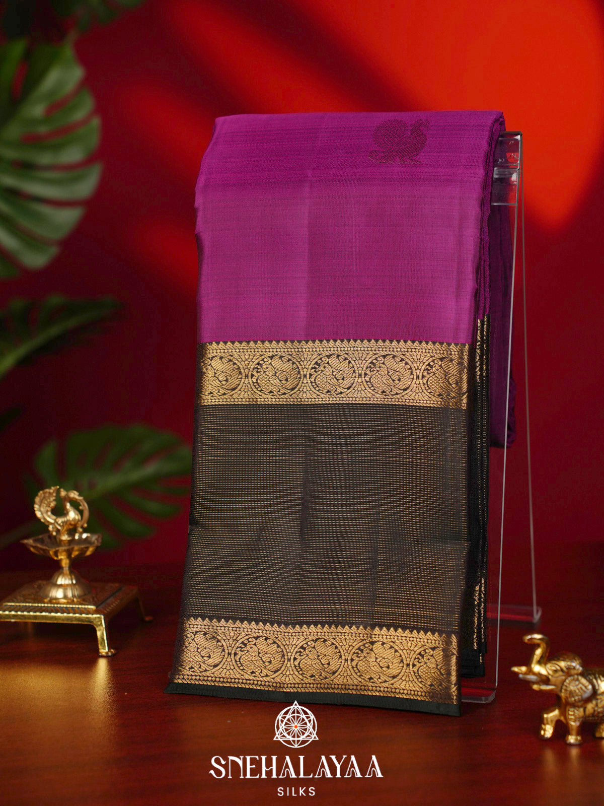 Magenta Pink Kanjivaram Silk Saree