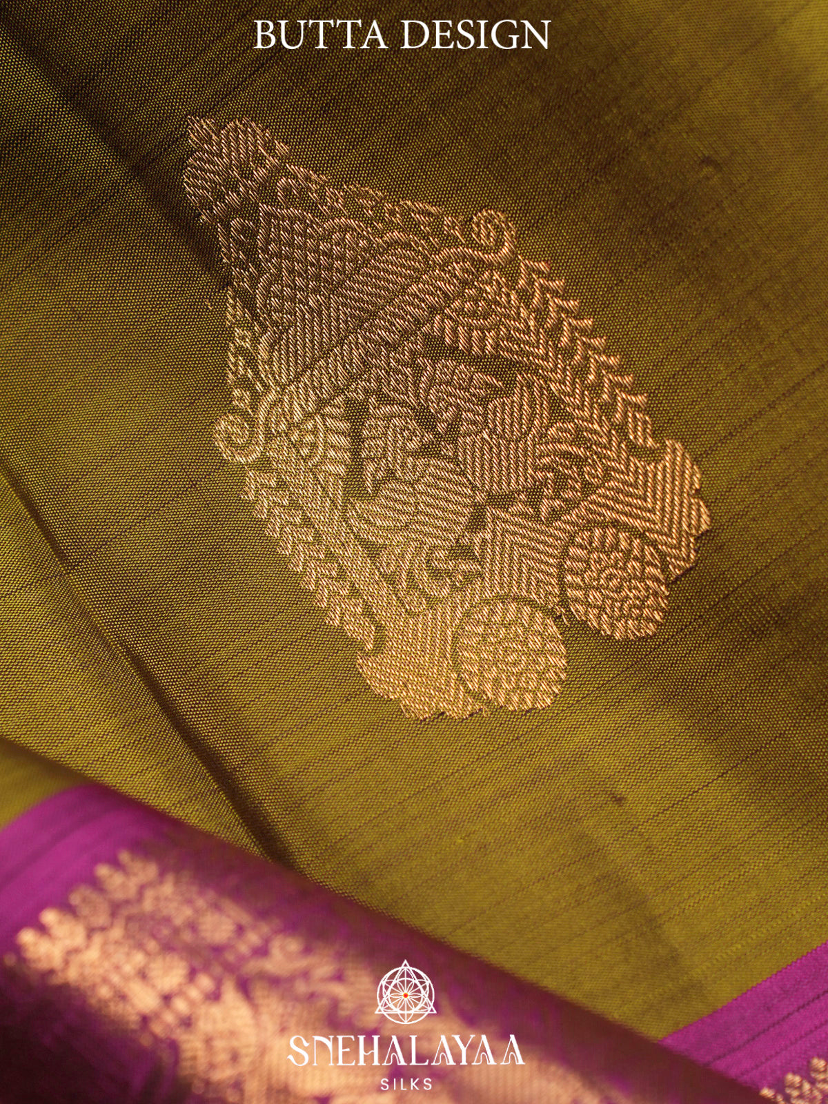 Olive Green Kanjivaram Silk Saree