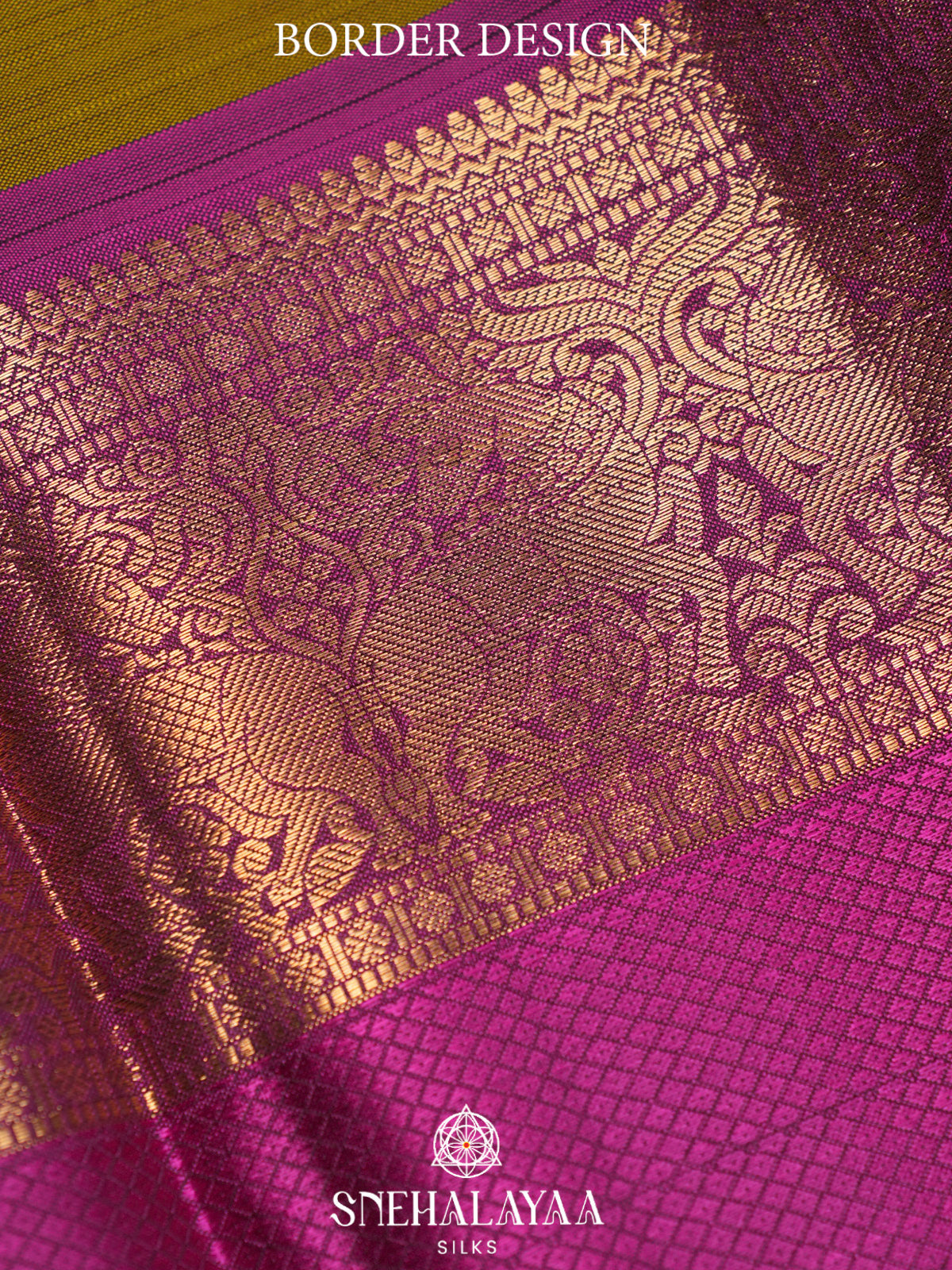 Olive Green Kanjivaram Silk Saree
