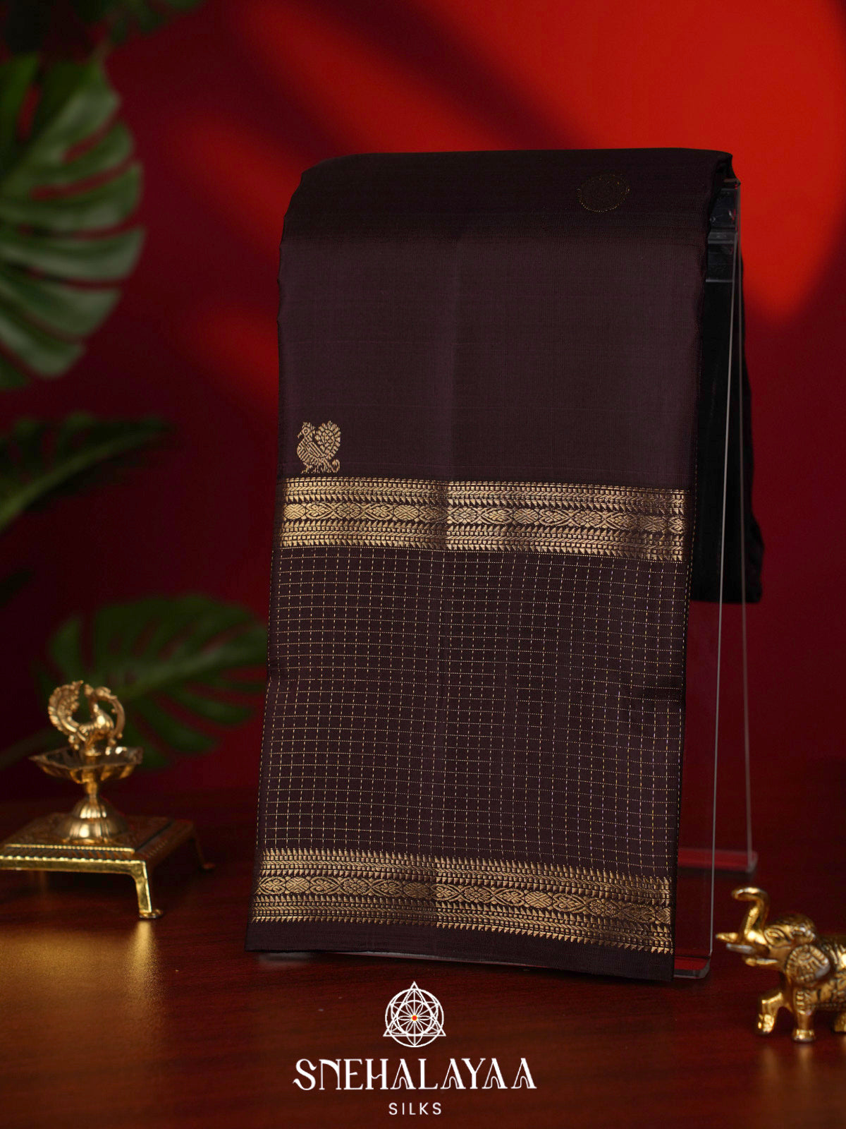 Coffee Brown Kanjivaram Silk Saree
