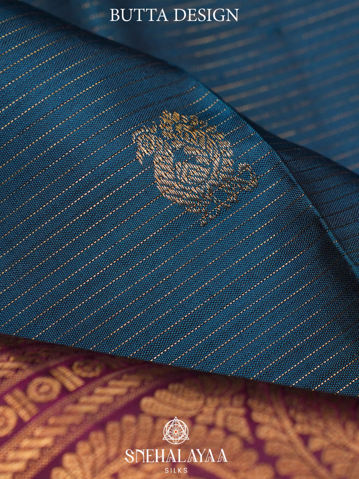 Peacock Blue Kanjivaram Silk Saree