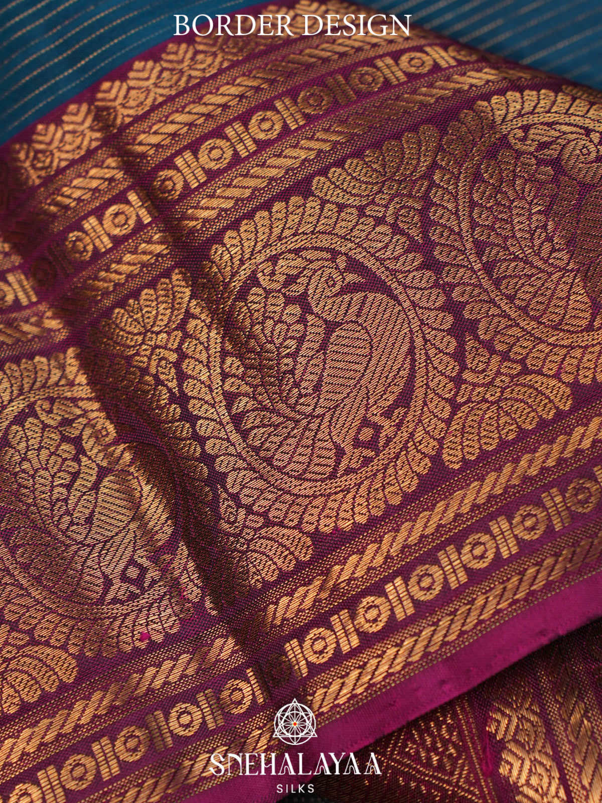 Peacock Blue Kanjivaram Silk Saree