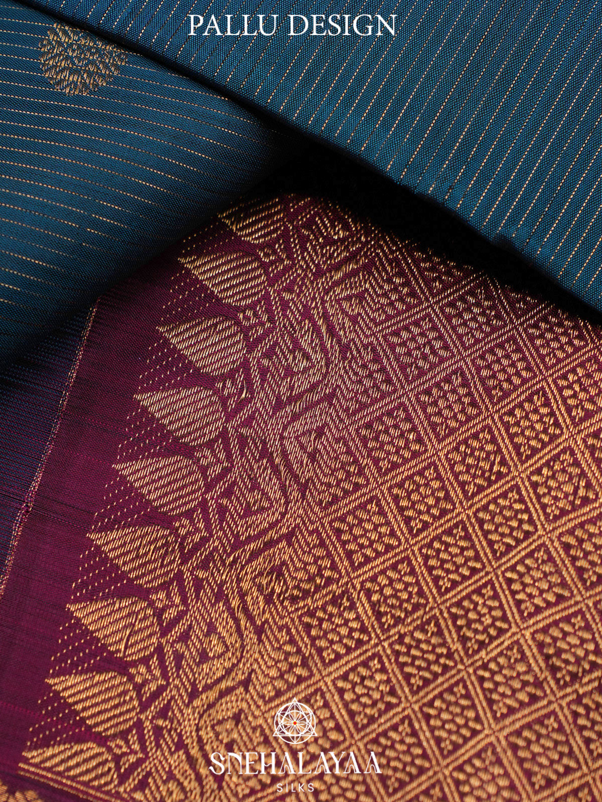 Peacock Blue Kanjivaram Silk Saree