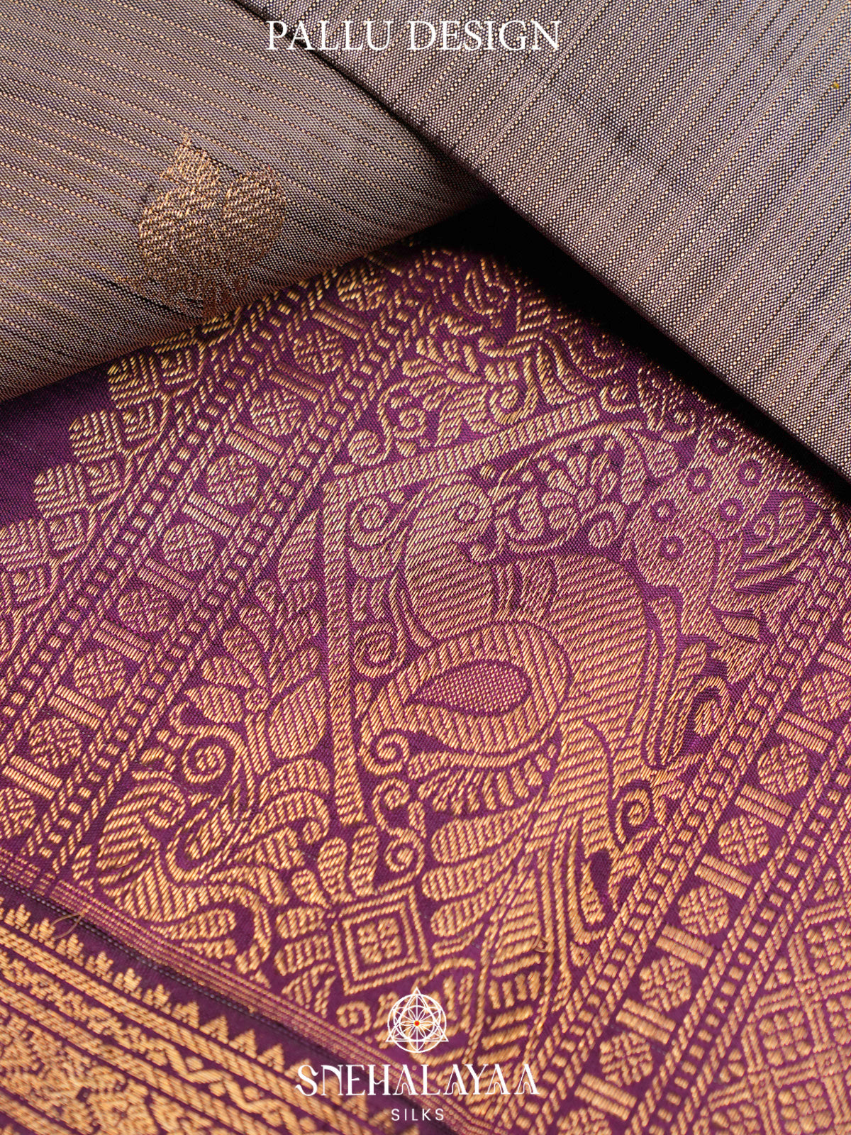 Grey Kanjivaram Silk Saree