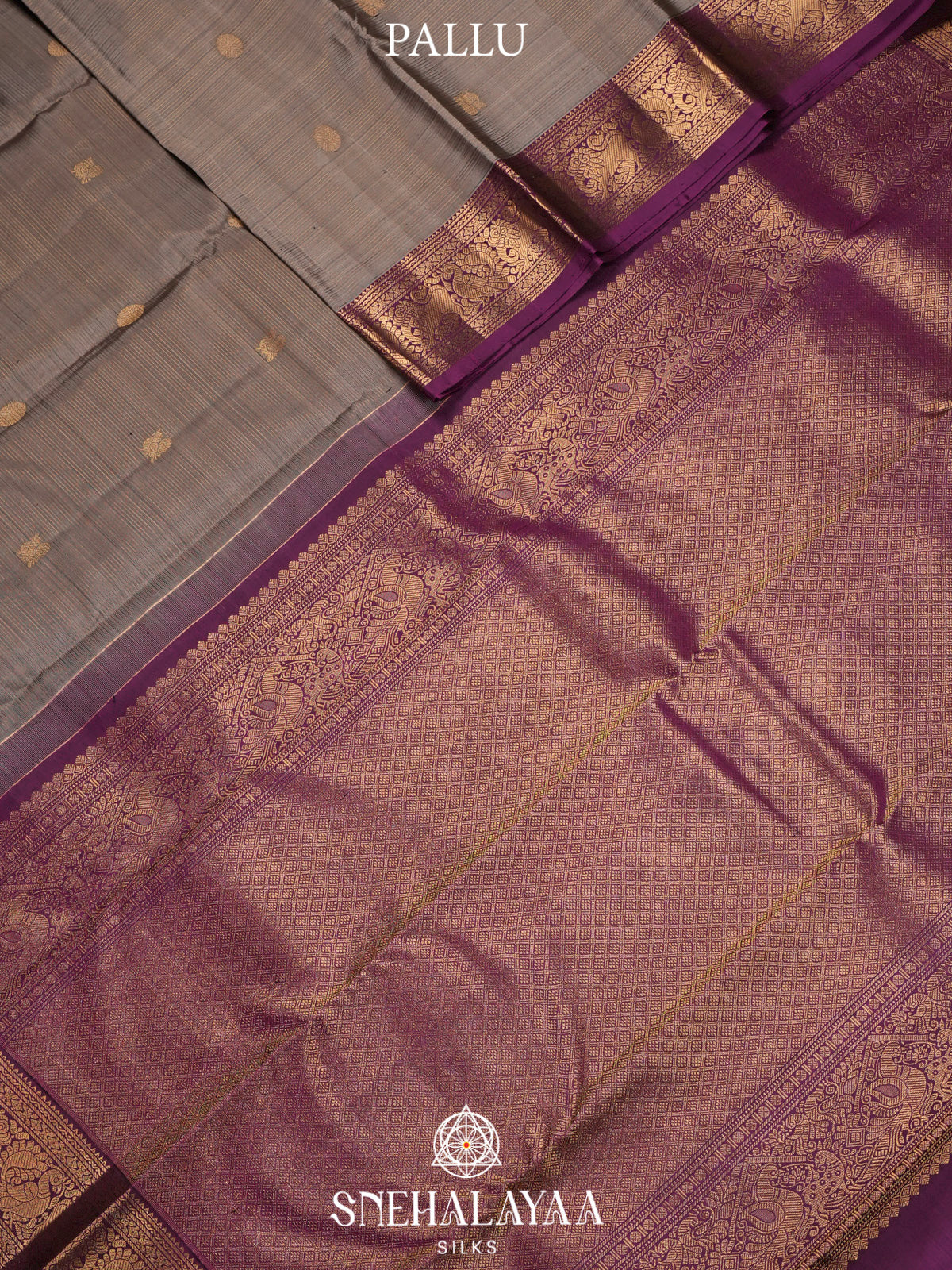 Grey Kanjivaram Silk Saree