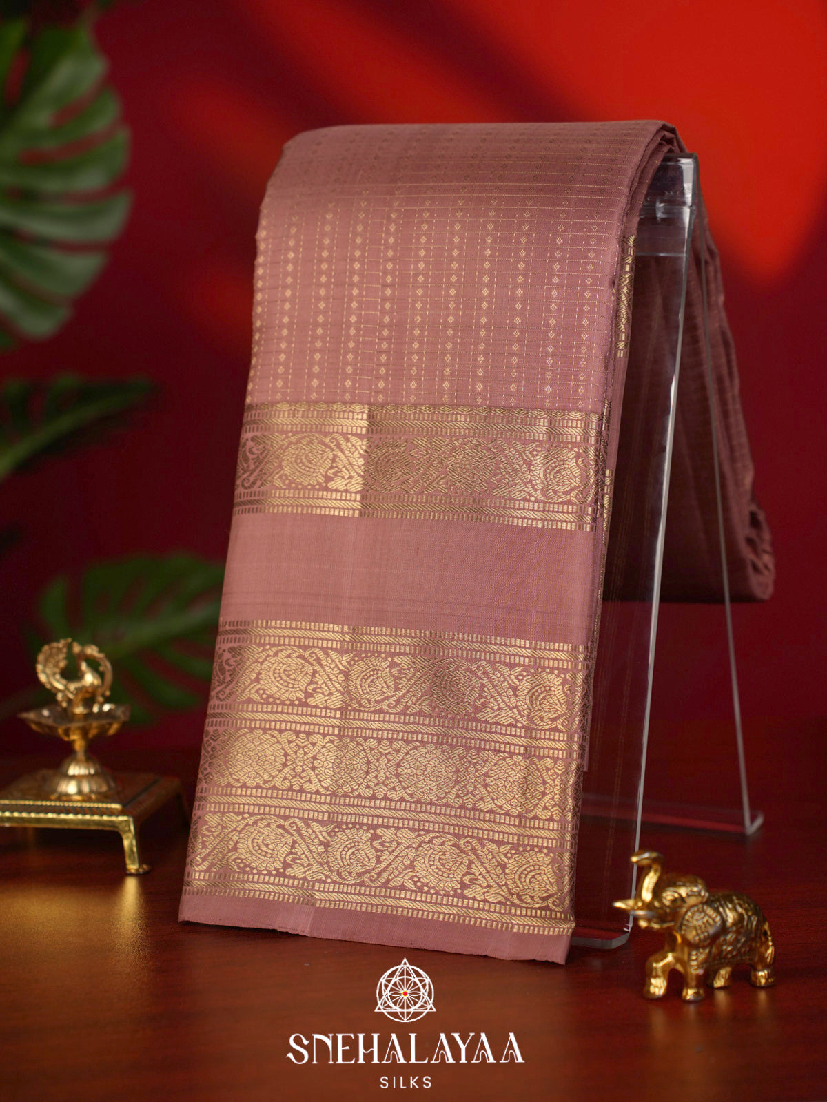 Brown Kanjivaram Silk Saree