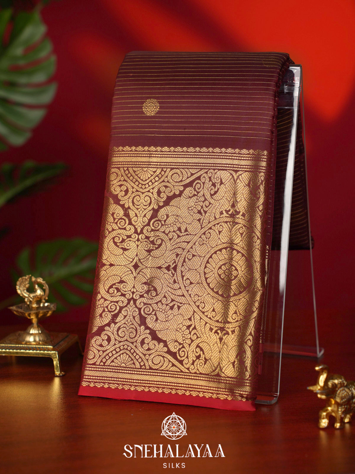 Coffee Brown Kanjivaram Silk Saree