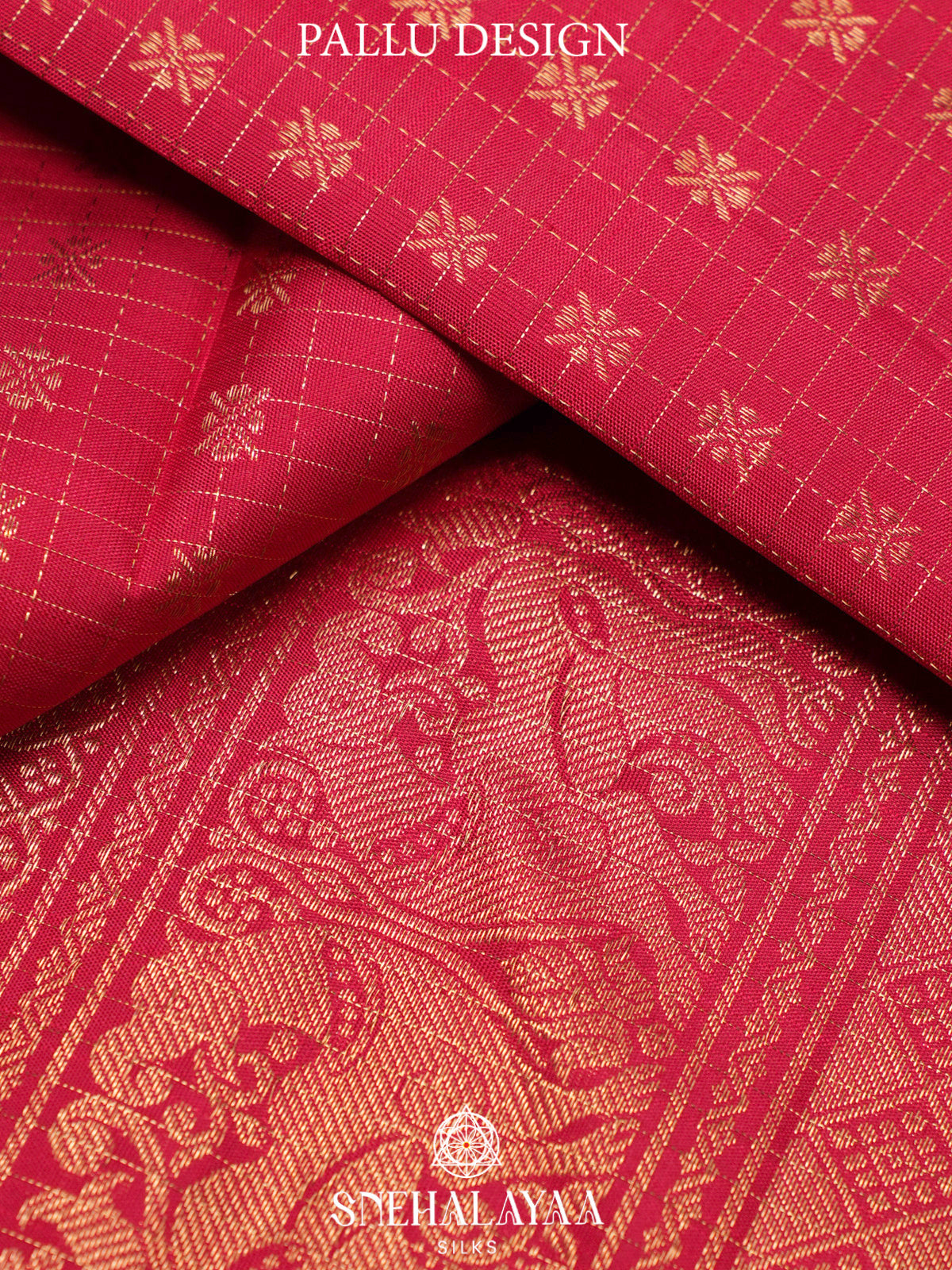 Ruby Red Kanjivaram Silk Saree