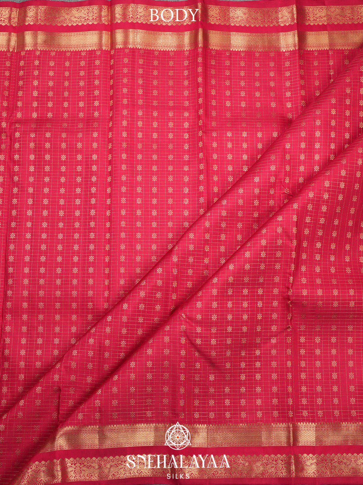 Ruby Red Kanjivaram Silk Saree