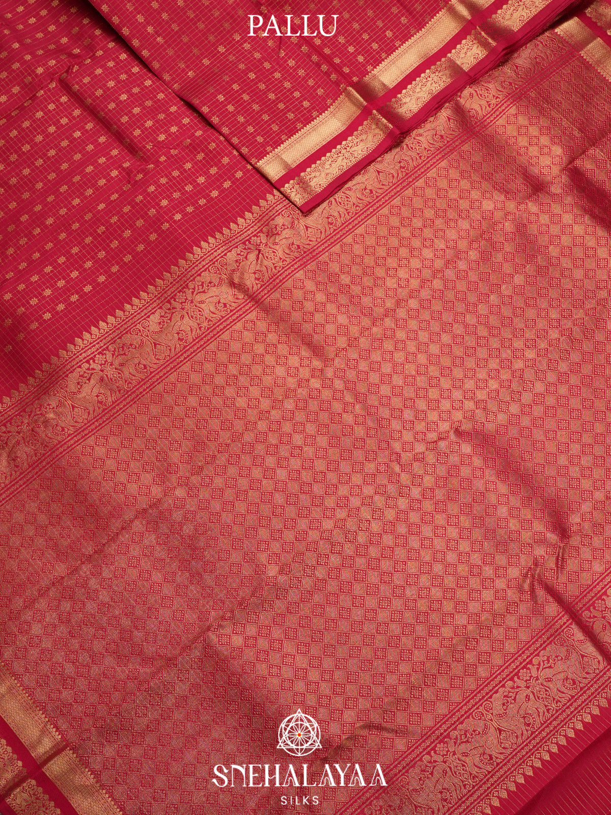 Ruby Red Kanjivaram Silk Saree