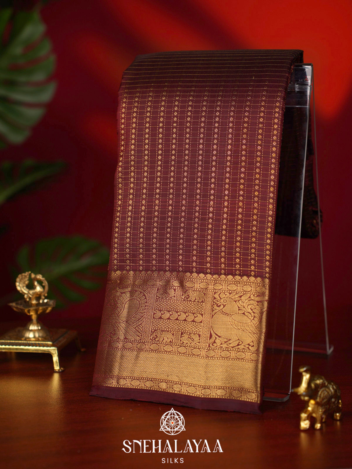 Maroon Kanjivaram Silk Saree