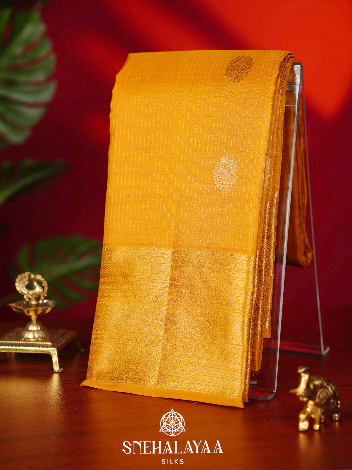 Mango Yellow Kanjivaram Silk Saree