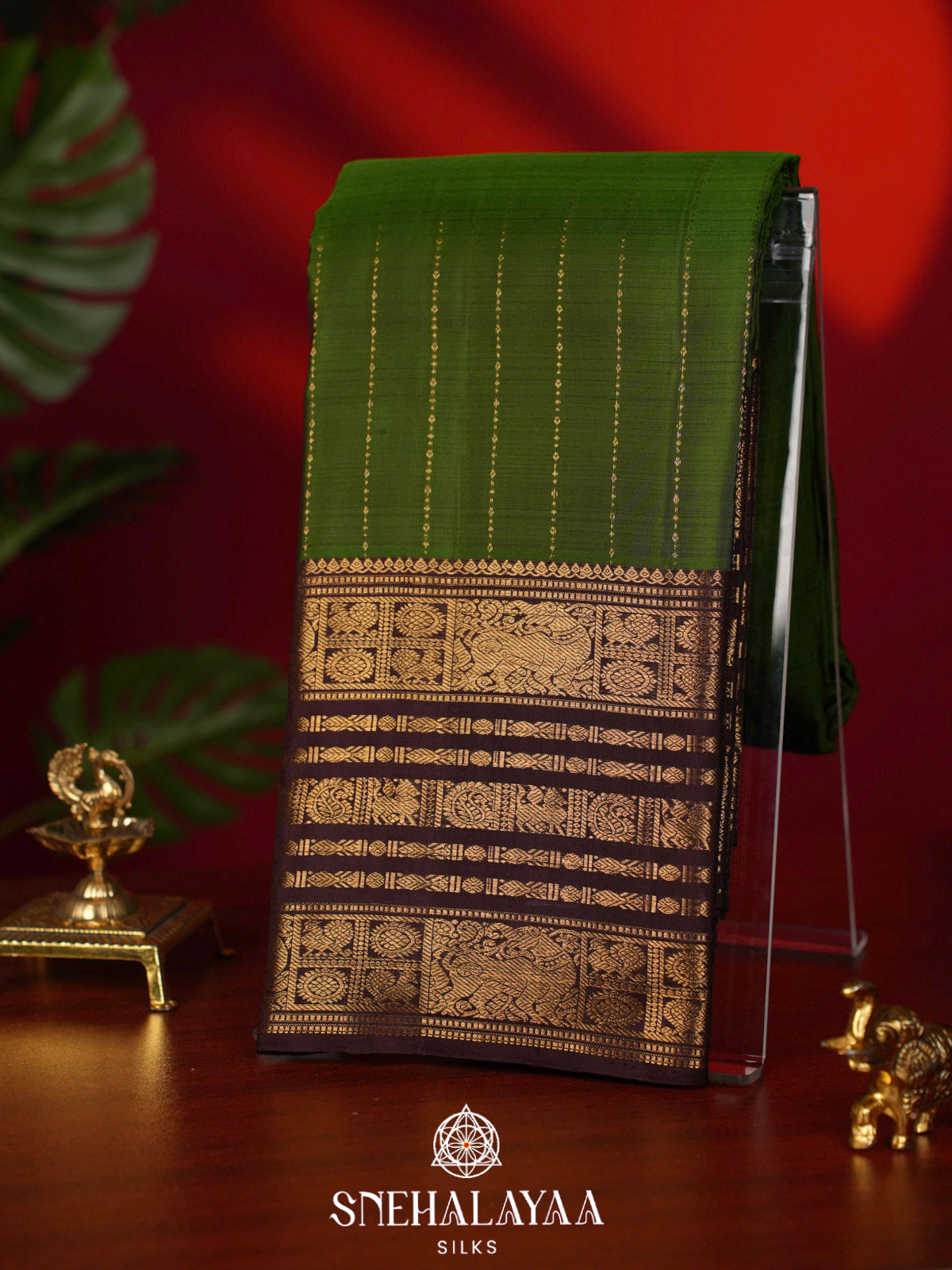 Emerald Green Kanjivaram Silk Saree