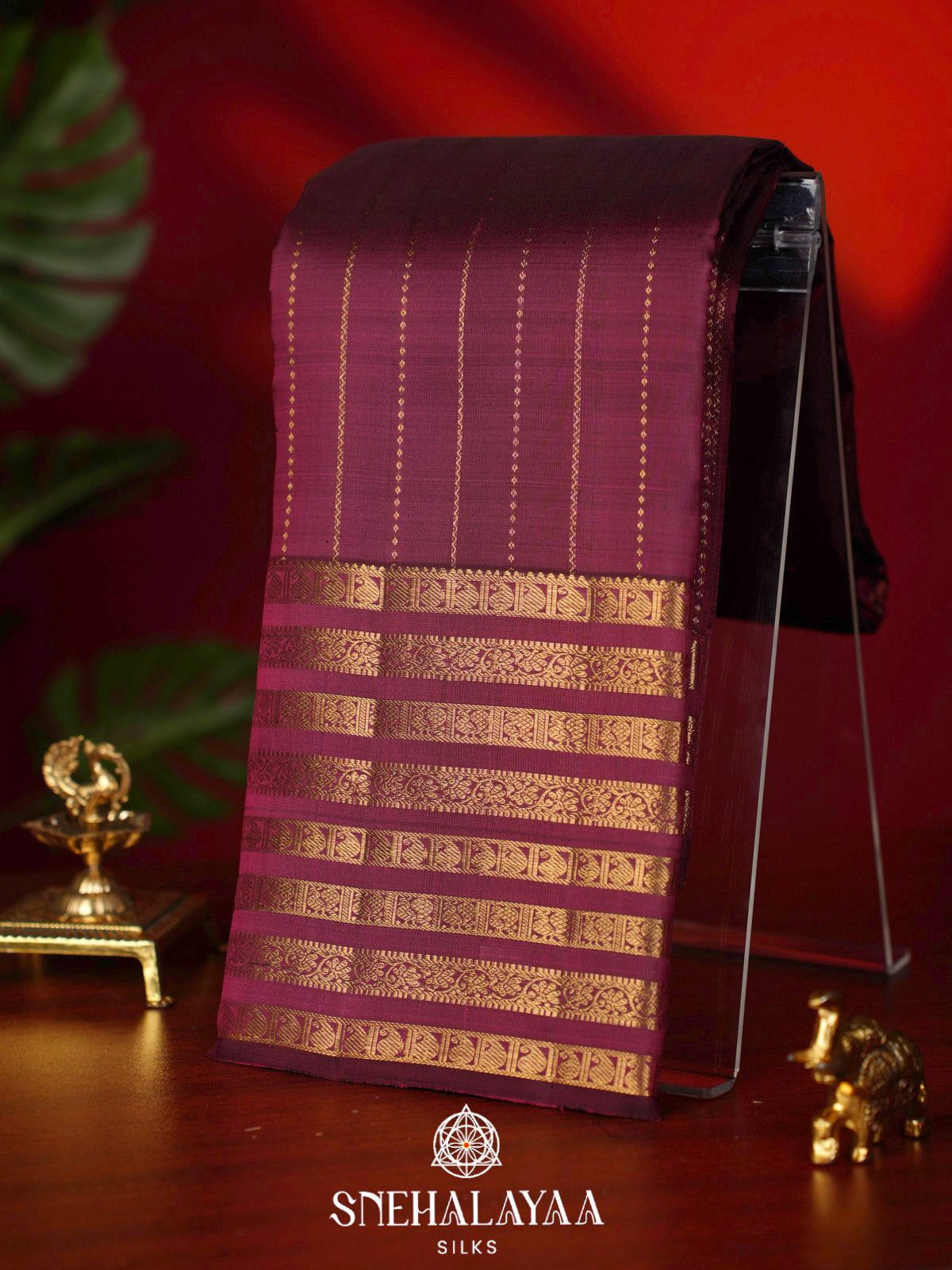 Maroon Kanjivaram Silk Saree