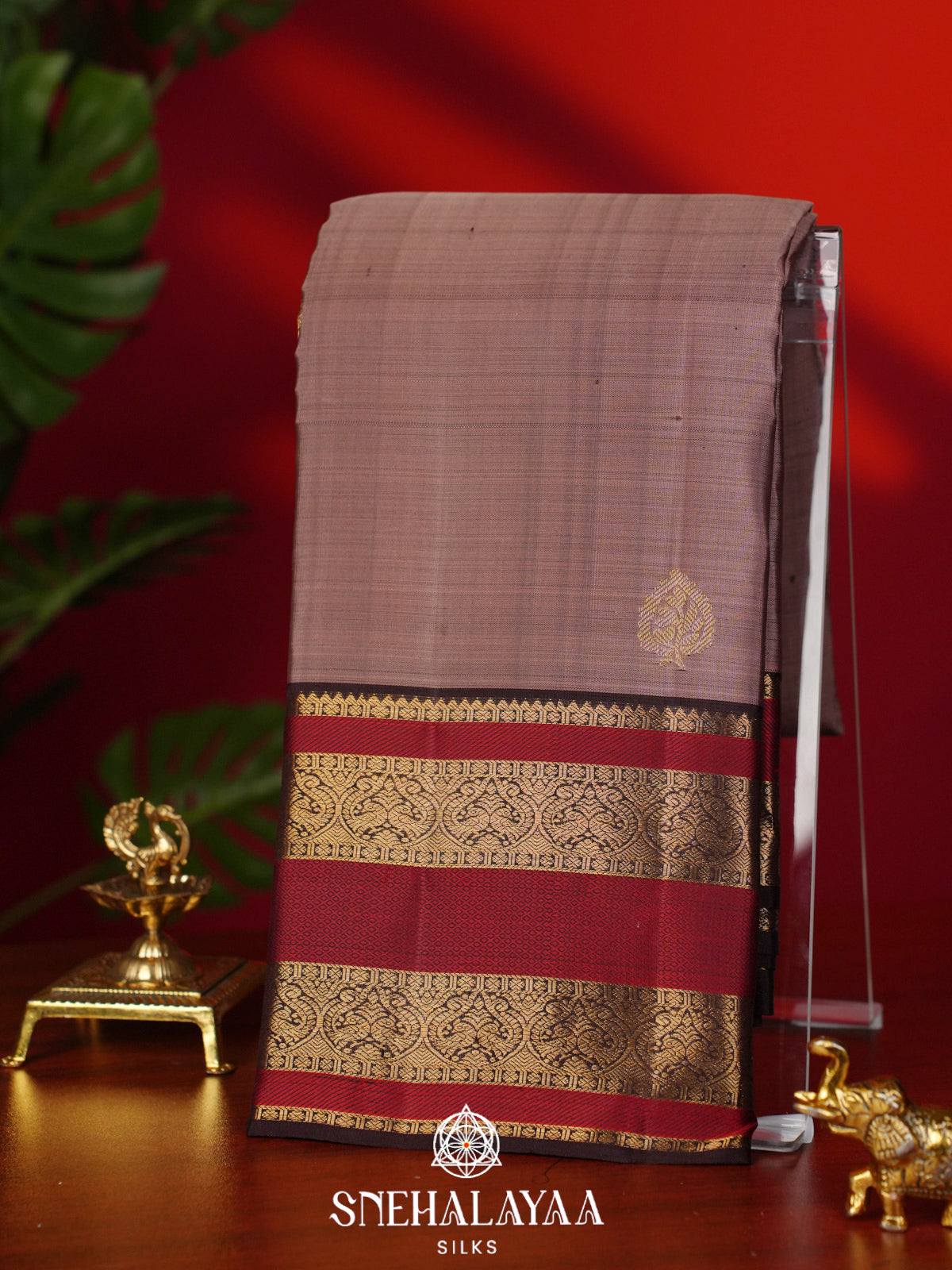Pale Peach Kanjivaram Silk Saree