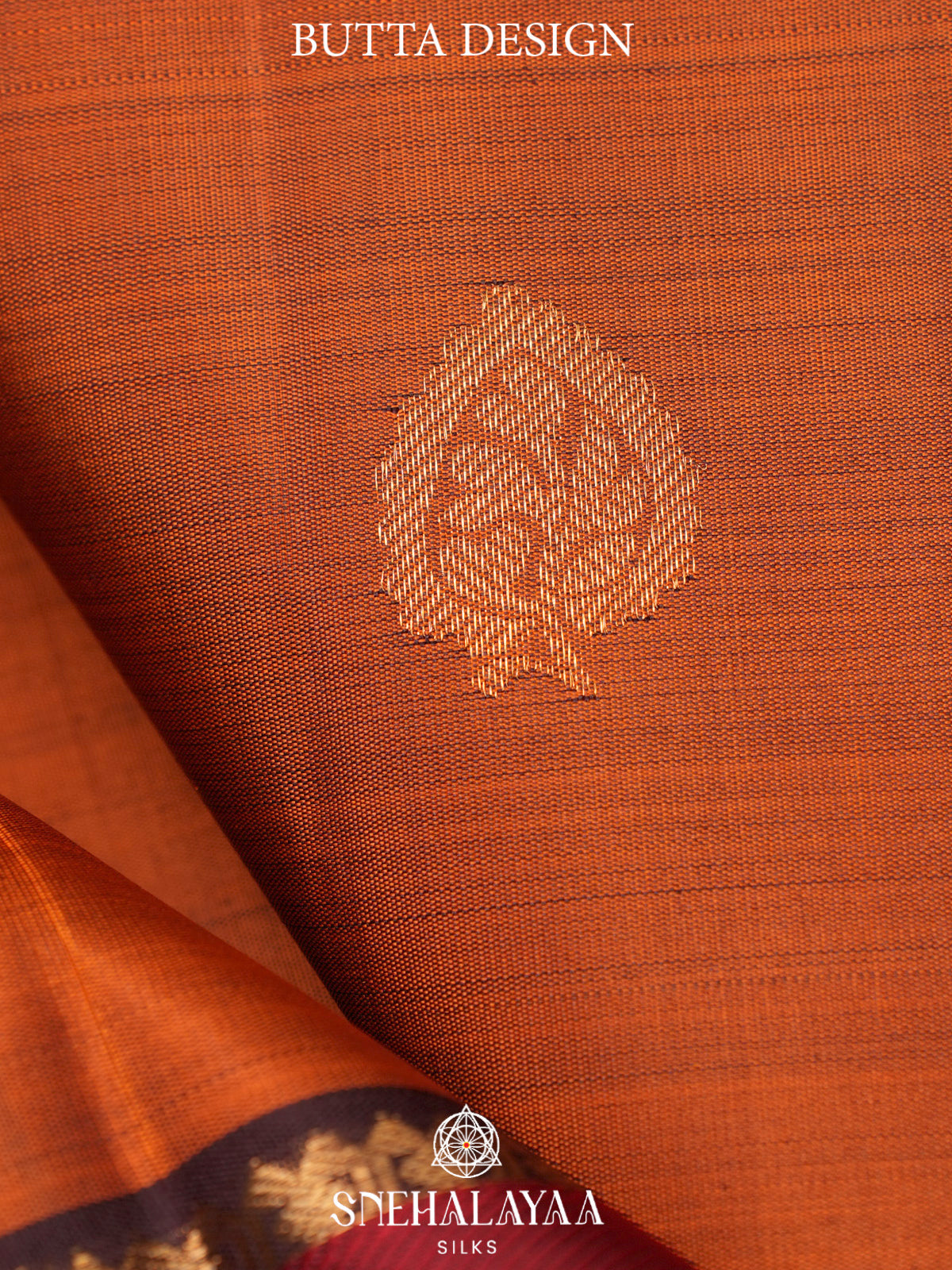 Burnt Orange Kanjivaram Silk Saree